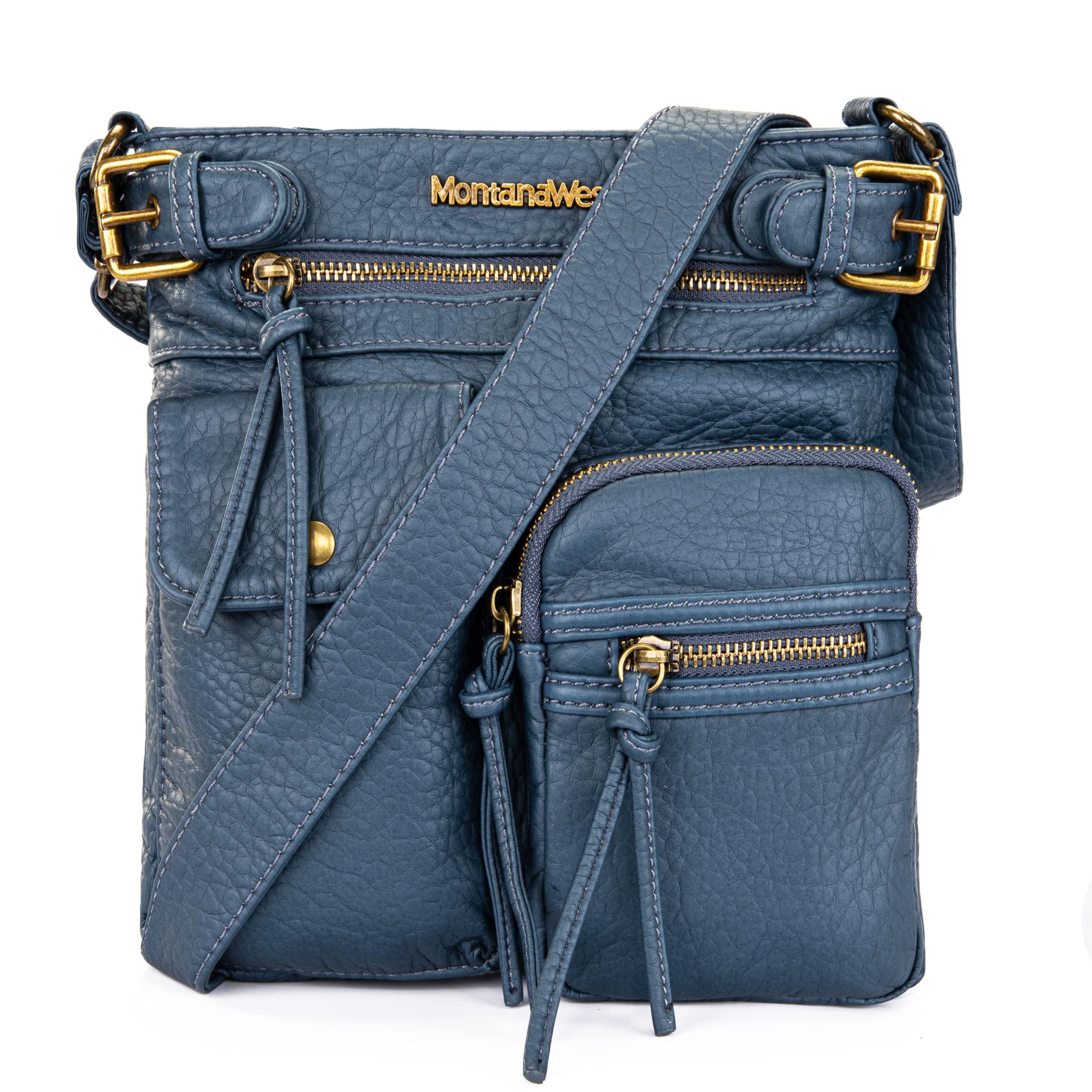 Montana West Crossbody Bag for Women Multi Pocket Shoulder Medium Travel Purses Ultra Soft Washed Leather