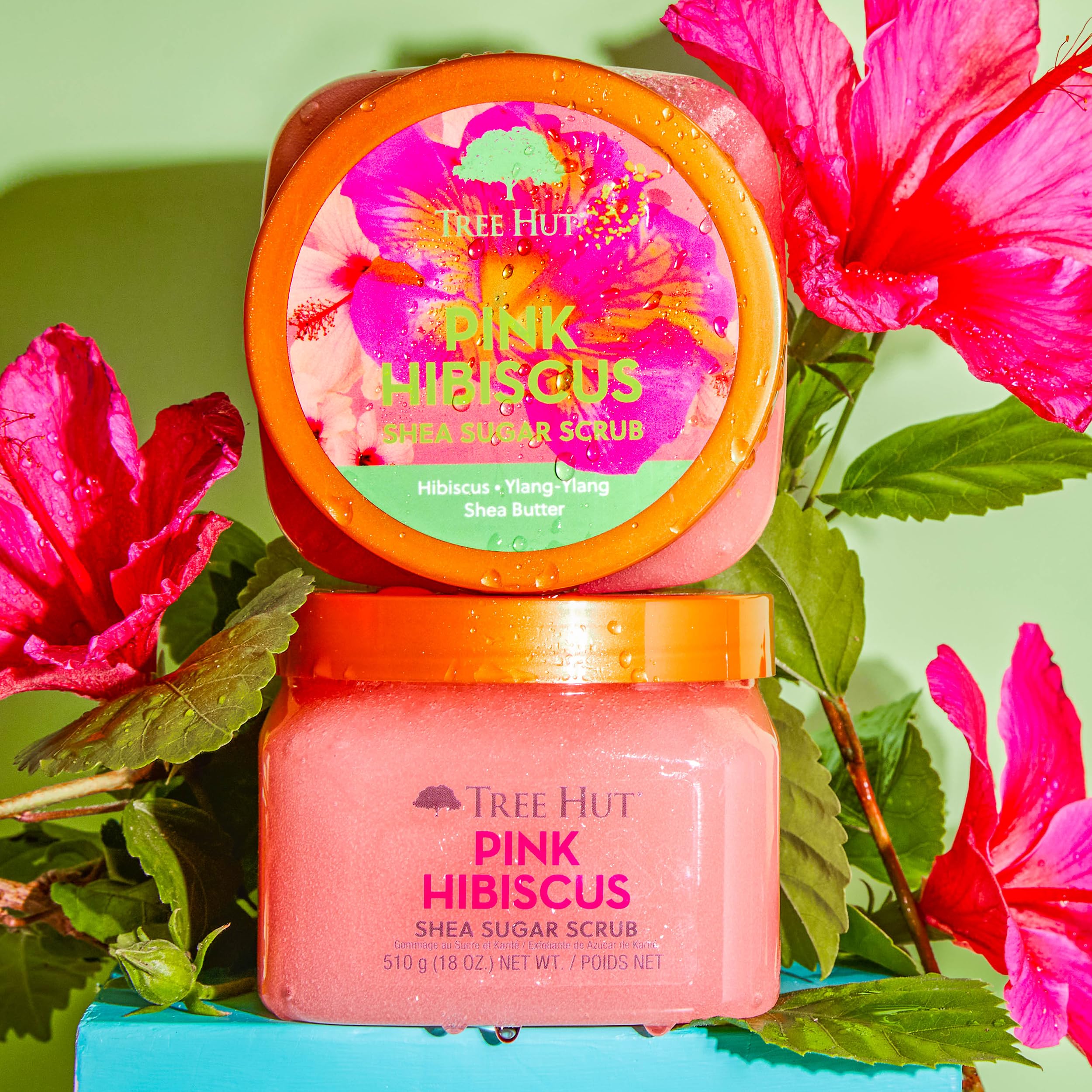 Tree Hut  Shea Sugar Scrub | Exfoliating Body Scrub Removes Dead, Dry Skin for a Soft & Hydrated Feel | Nourishing Essential Body Care | 18 fl oz.: Pink Hibiscus