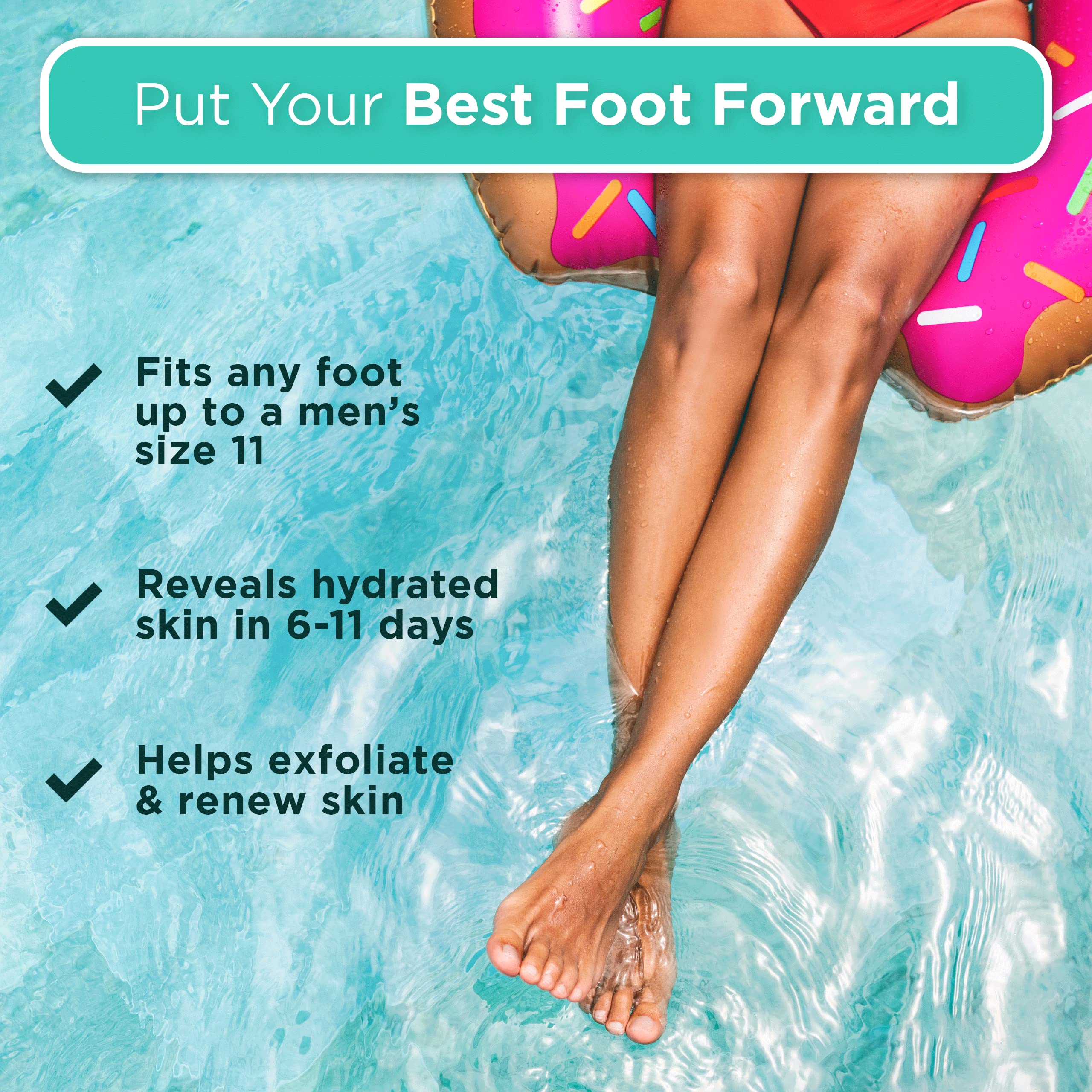 DERMORA Foot Peel Mask - 2 Pack of Regular Size Skin Exfoliating Foot Masks for Dry, Cracked Feet, Callus, Dead Skin Remover for Baby Soft Feet, Coconut Scent