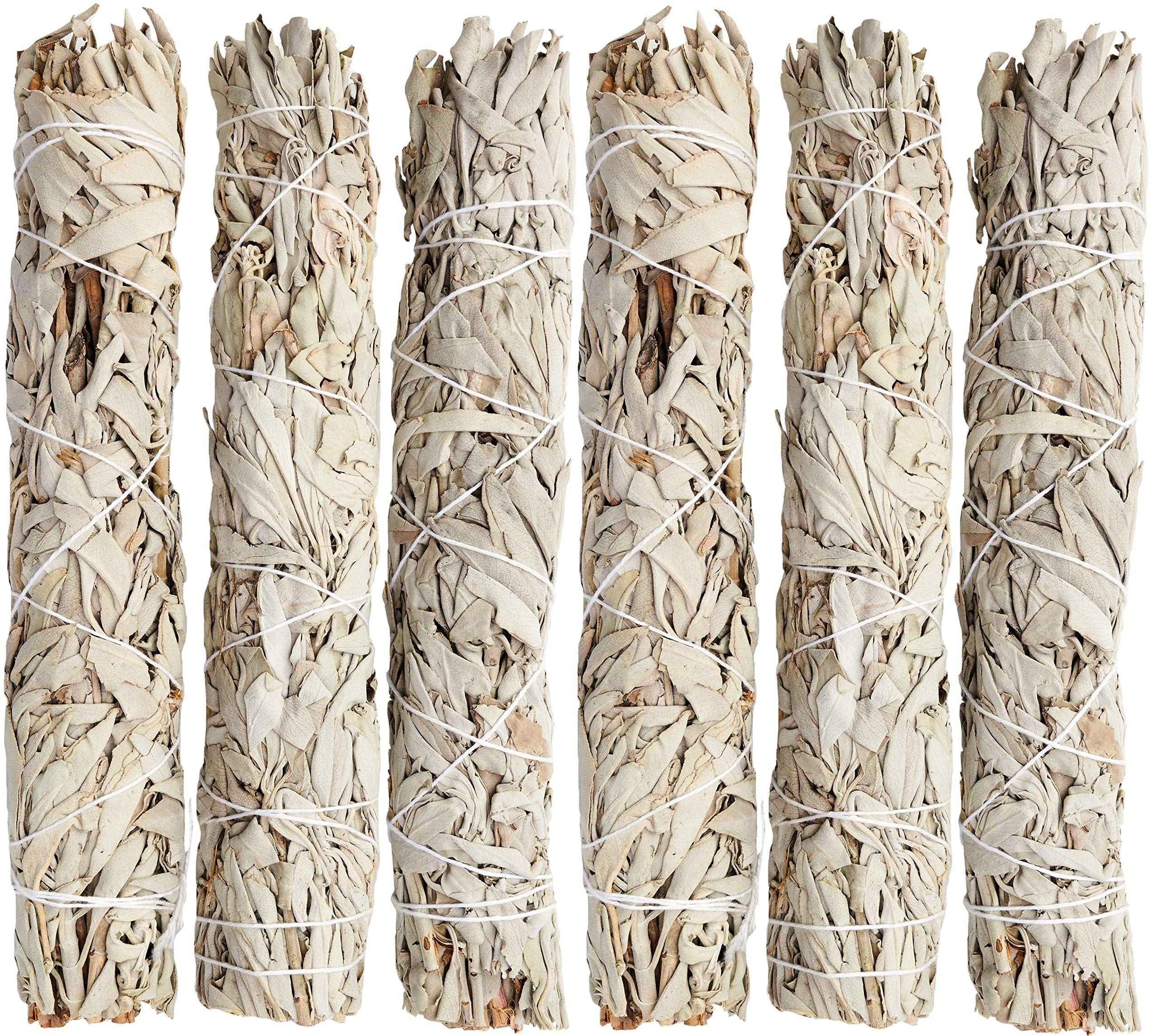 JL Local Wanderlust 9” White Sage Smudge Stick - Extra Large Smudging Wand Incense Stick for Cleansing, Purifying, Healing, Meditation, Yoga, Blessing (): 6 Pack