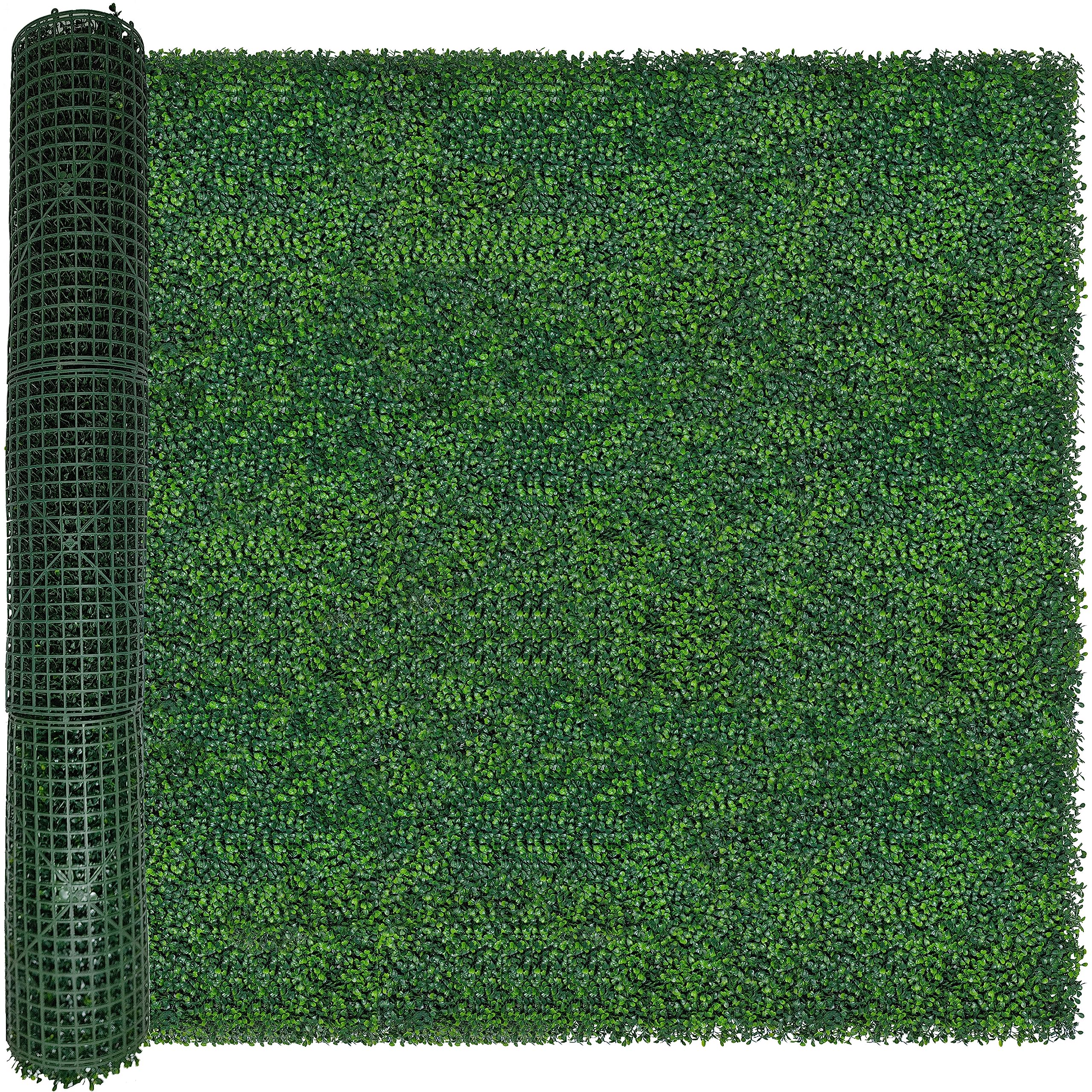 Artificial Grass Wall Backdrop Panels,16 X 12 in 12P(16 sqft) UV-Anti Greenery Boxwood Panels for Indoor Outdoor Green Wall Decor & Ivy Fence Covering Privacy thumbnail 1