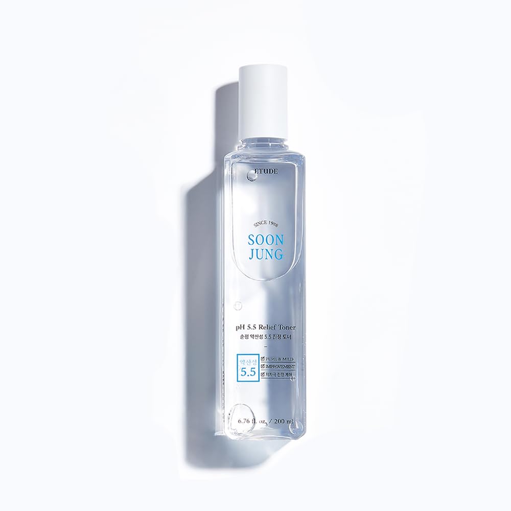 ETUDE Soonjung pH5.5 Relief Toner 200ml (New Version) | Skin Care Solution | Low PH Toner for Sensitive Skin | Non-Comedogenic, Hypoallergenic & Fragrance Free Moisturizer for Face