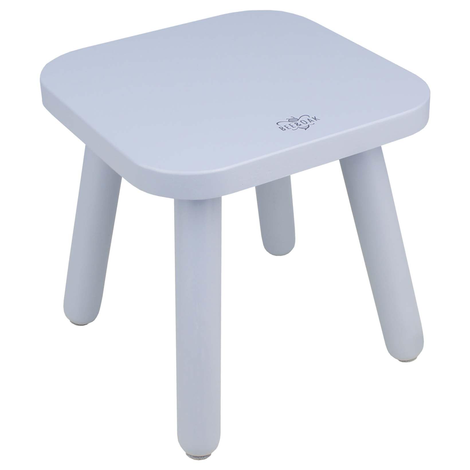 BEE&OAK Wooden Step Stools for Adults, Solid Rubber Wood Non-Slip Step Foot Stool, Heavy Duty 300 lbs One Step Stool for Bedroom, Bathroom, Kitchen (Pink, 9.25" (D) x 9.25"(W) x 8.86"(H))