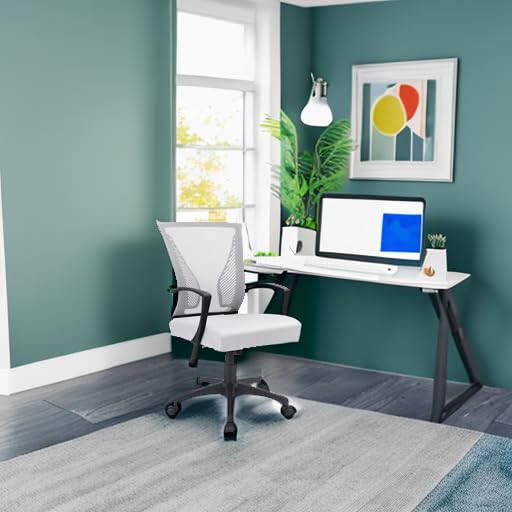 Furmax Office Chair Ergonomic Computer Desk Mesh Chair Mid Back Swivel Lumbar Support with Armrest ()