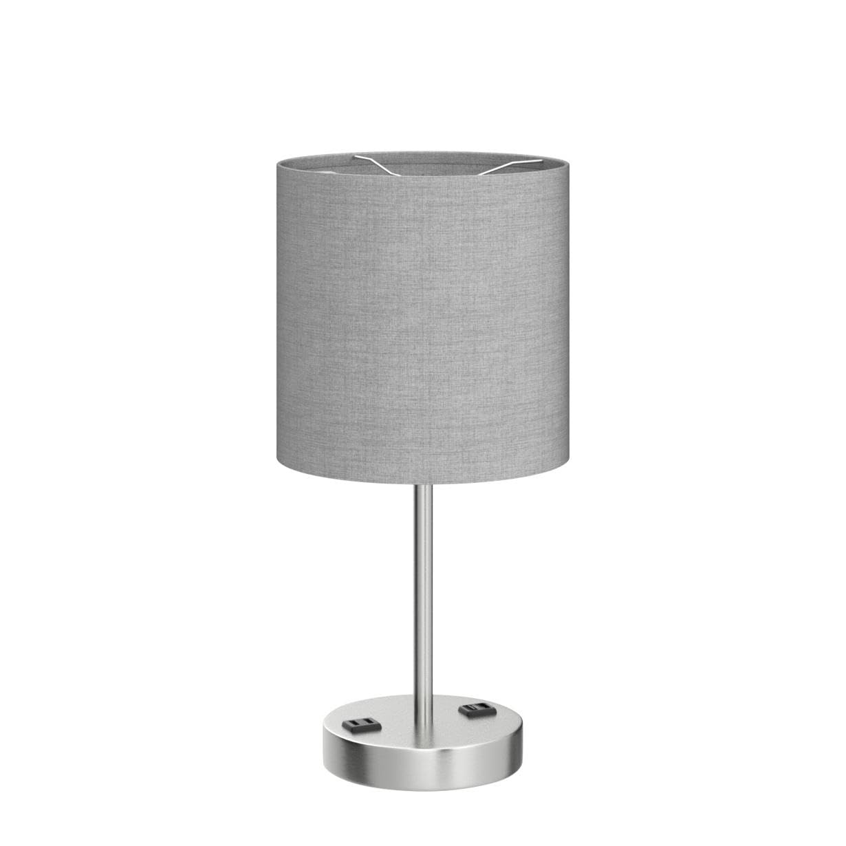 PARTPHONER Touch Table Lamps for Bedroom Set of 2, Bedside Nightstand Lamps with USB Port and Power Outlet, 3 Way Dimmable White Lamp for Living Room Nursery Room, Daylight White Bulbs Included