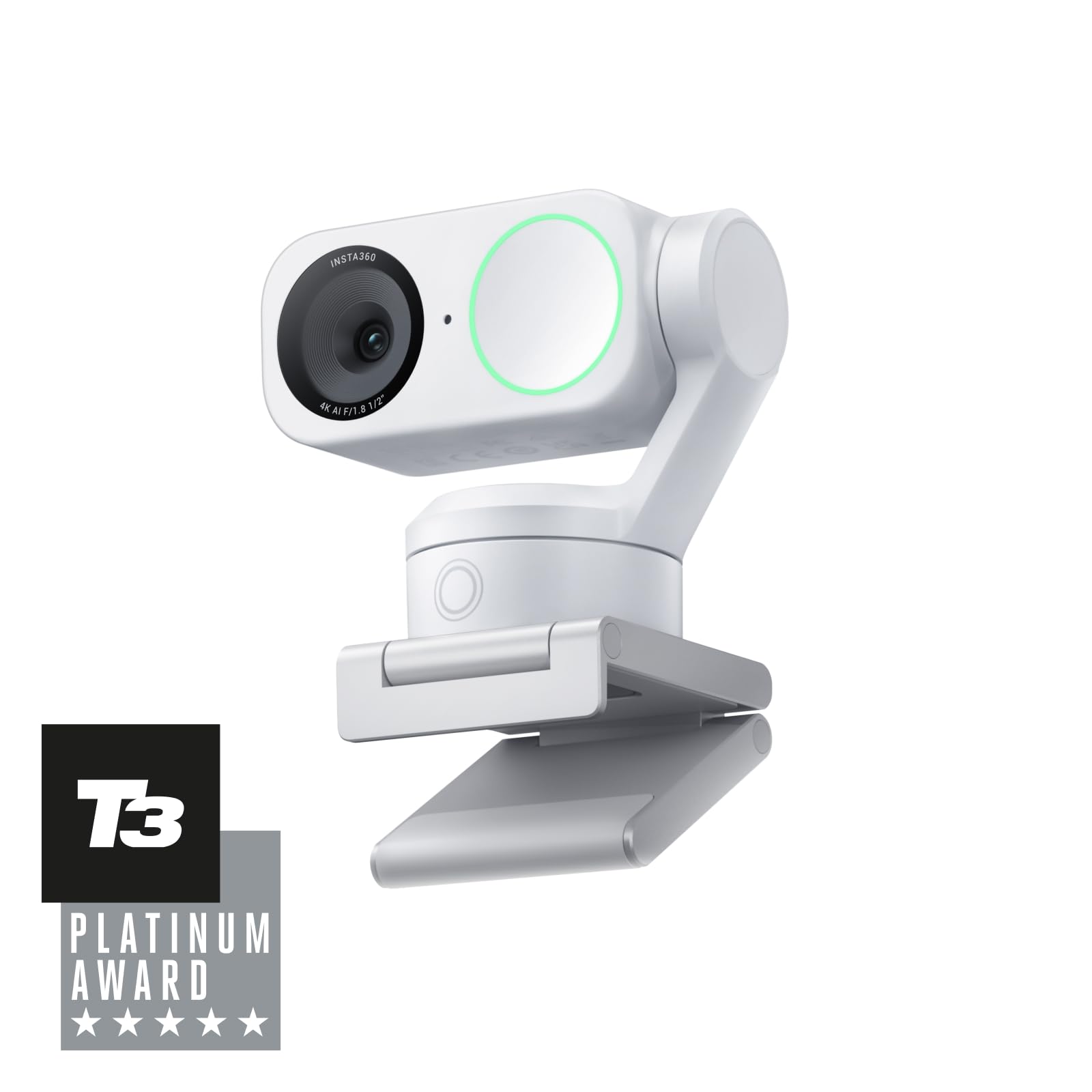 Insta360 Link 2 - PTZ 4K Webcam for PC/Mac, 1/2" Sensor, AI Tracking, HDR, AI Noise-Canceling Mic, Gesture Control for Streaming, Video Calls, Gaming, Works with Zoom, Teams, Twitch & More