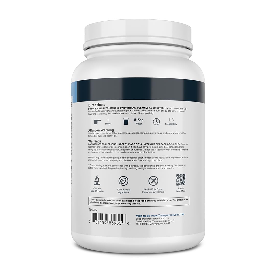 Transparent Labs Grass-Fed Whey Protein Isolate - Naturally Flavored, Gluten Free Whey Protein Powder with 28g of Protein per Serving & 9 Amino Acids - 30 Servings,