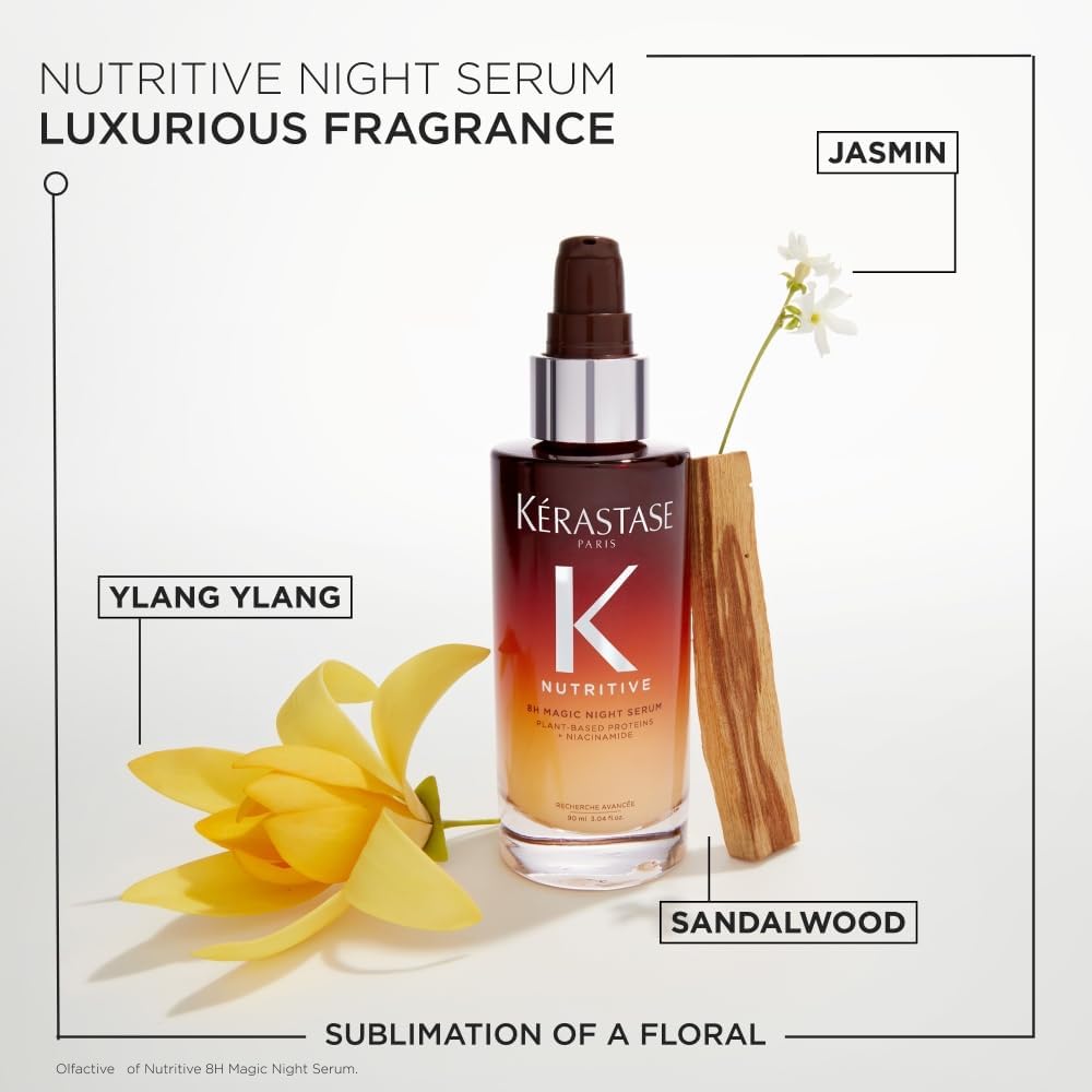 Kerastase Nutritive 8H Magic Night Serum - Overnight Treatment for Dry Hair, Enhances Shine, With Plant-Based Proteins