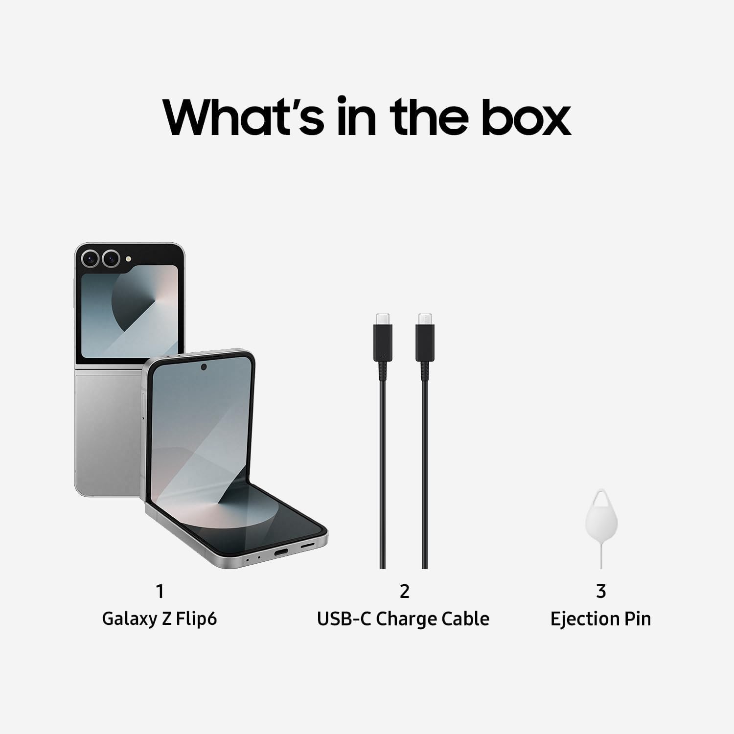 SAMSUNG Galaxy Z Flip6, 512GB Unlocked Android Smartphone, FlexCam, Photo Assist, Camcorder Mode, Live Interpreter, Foldable Design, Pocket-Sized Portability, 2024, US 1 Yr Warranty, Silver Shadow