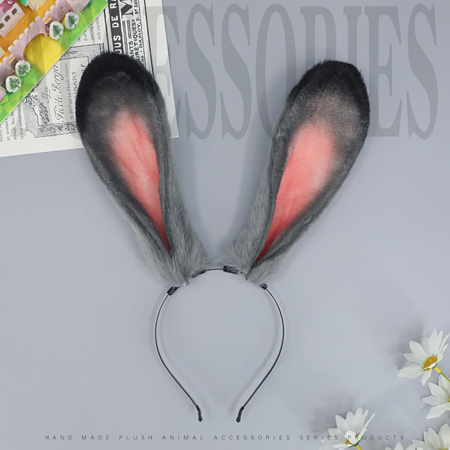 Faylay Women Cosplay Bunny Ears Rabbit Headband Animal Ears Furry Bunny Ears Party Accessories: Bunny Ju