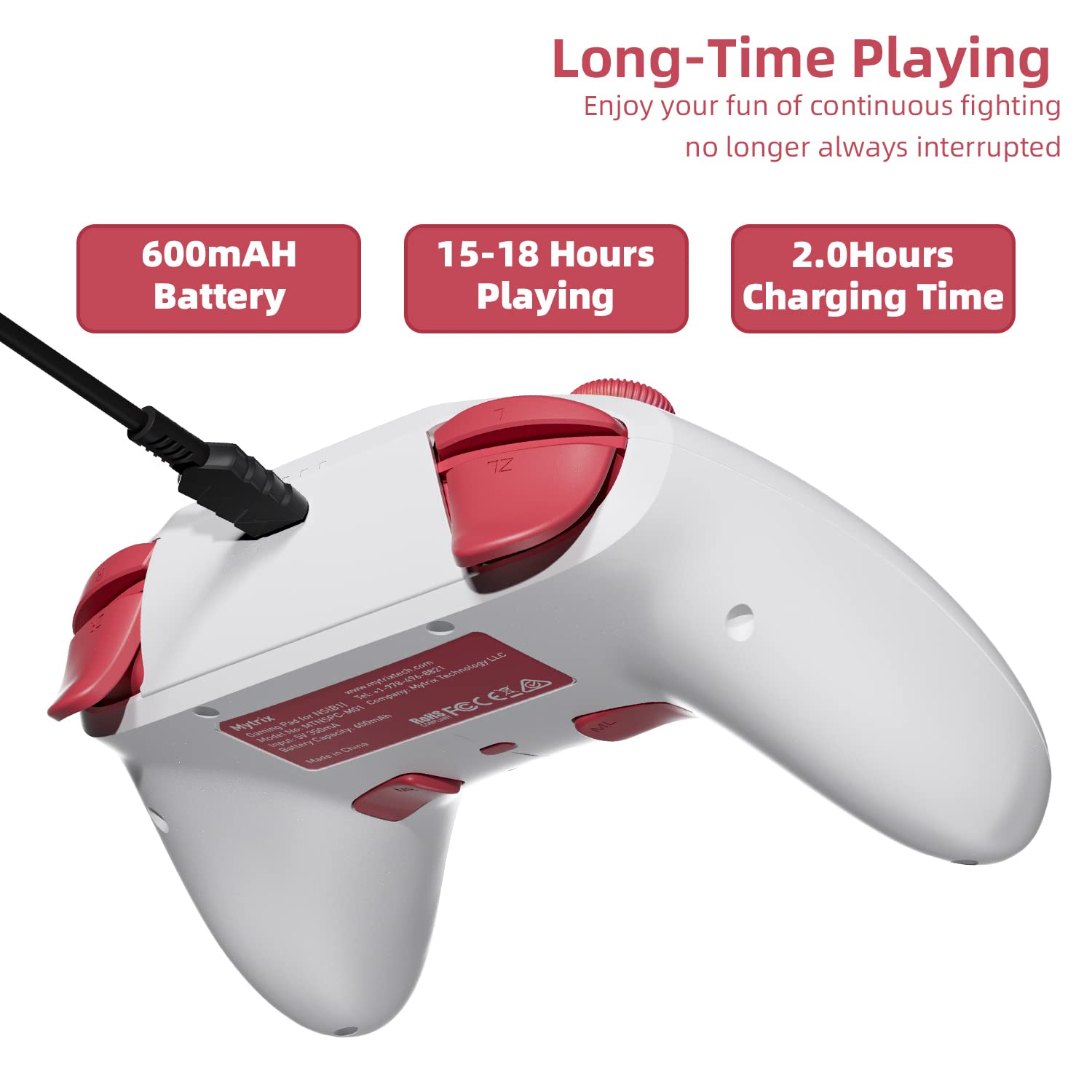 Mytrix Wireless Controllers for Switch/Switch 2, Windows PC iOS Android Steam/Steam Deck, Bluetooth Controller with Programmable, Hall Effect Joysticks, Adjustable LED Light/Turbo/Vibration
