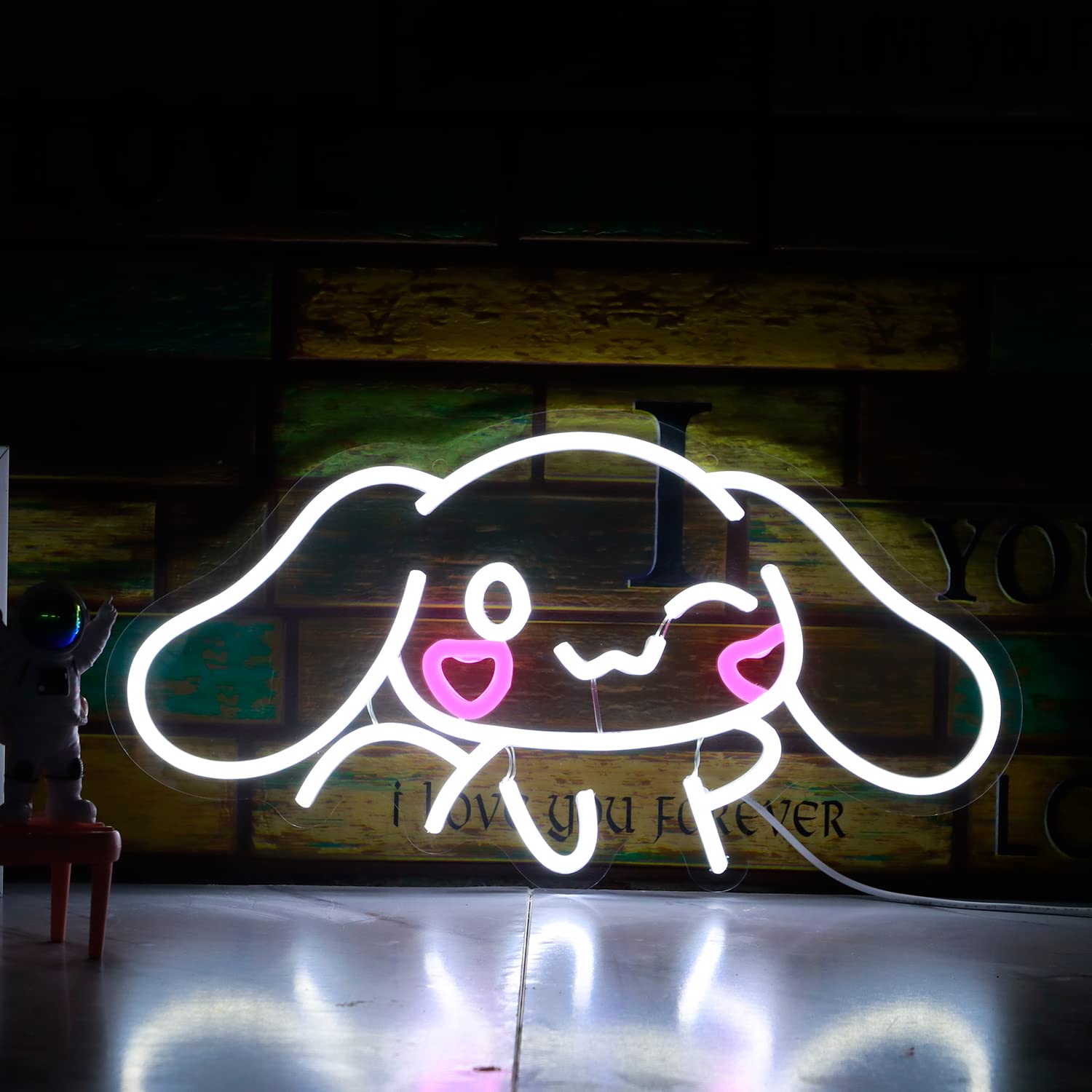 Cinnamoroll Neon Sign USB Powered for Room Decor, Japanese Cartoon Character Dog Dimmable Neon Light Sign for Kids Bedroom Wall Art Birthday Gift 17.5 * 9.5 Inches