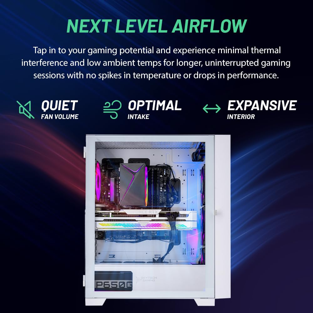 Skytech Gaming Shadow Gaming PC Desktop – Intel Core i7 13700F 2.1 GHz, NVIDIA RTX 4060, 1TB NVME SSD, 16GB DDR4 RAM 3200, 600W Gold PSU, 360mm AIO, 11AC Wi-Fi, Windows 11 Home 64-bit,Black