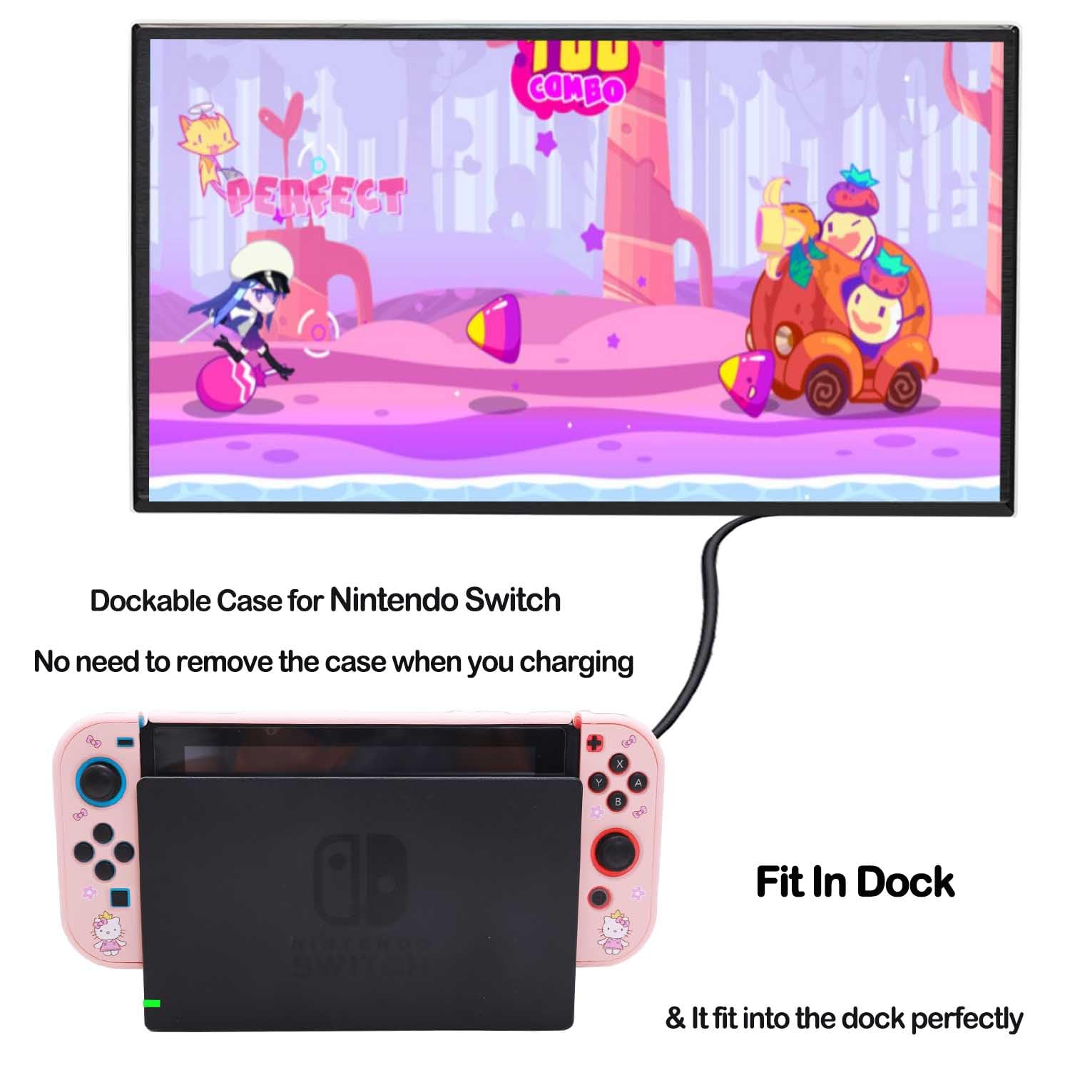 Accessories Bundle for Nintendo Switch Animal Crossing - YOOWA Accessory kit NS Animal Crossing Set with Carrying Case Protective Cover Screen Protector Game Card Holder Play Stand Thumb Grips