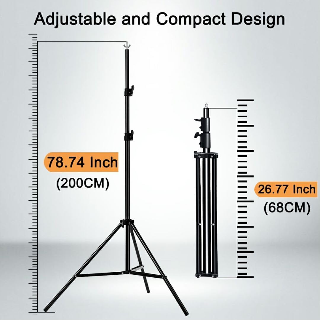 5X6.5ft Green Screen Backdrop with Stand Height Adjusted, Washable, Ironable Green Screen with T-Shape Background Stand Kit with Carrying Bag & Clamps for Streaming, Video, Zooming, Gaming