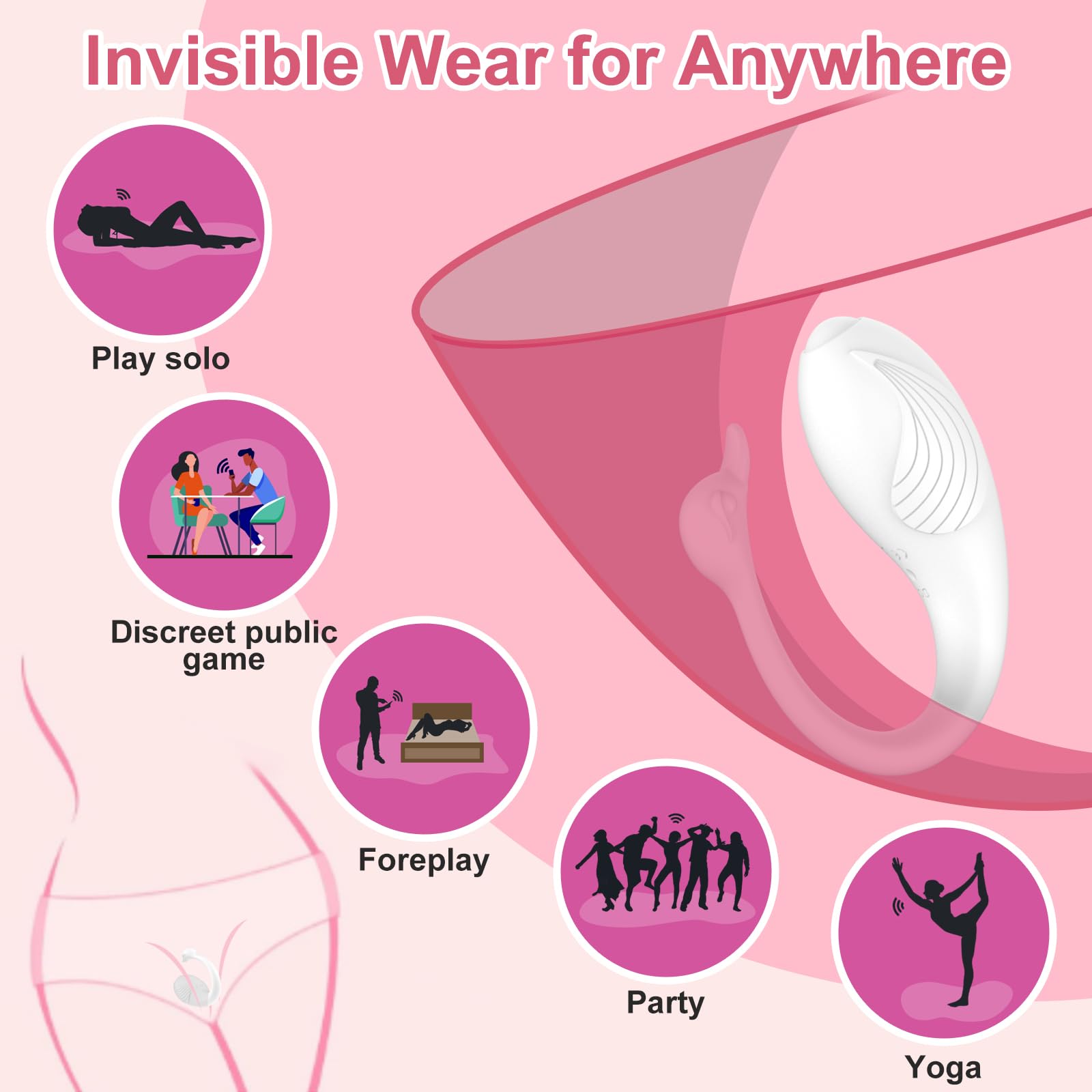 APP Control Wearable Vibrator for Women, Long Distance G spot Vibrator Bluetooth Couples Sex Toys, Clitoral Anal Stimulation Mini Vibrators with 9 Powerful Vibration Modes Female Sex Toy ()
