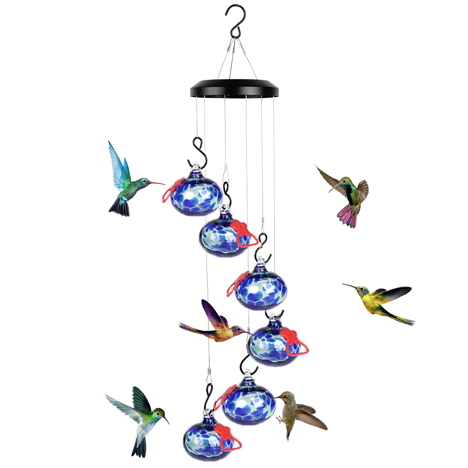 Headak Life Charming Wind Chimes Hummingbird feeders for Outdoors Hanging ant and bee Proof,Never Leak,Perfect Garden Decor for Outside