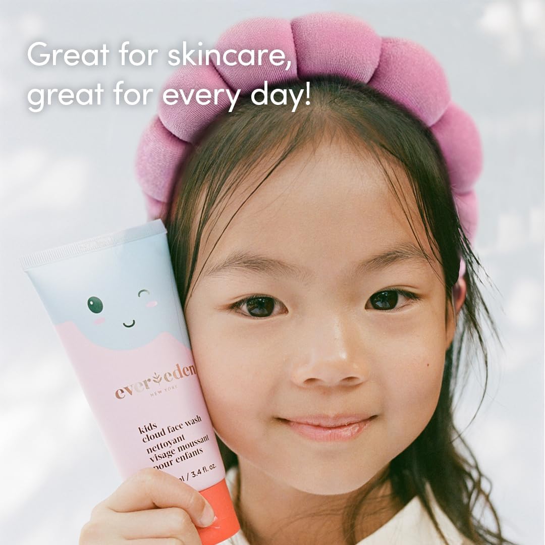 Evereden Daily 1-2-3 Routine Bundle: Clean & Vegan Skin Care Set for Kids - Hydrating & Nourishing Tween Skincare Set with Multi-Vitamin Face Wash, Face Cream, Lotion, & SPF 30 Mineral Sunscreen