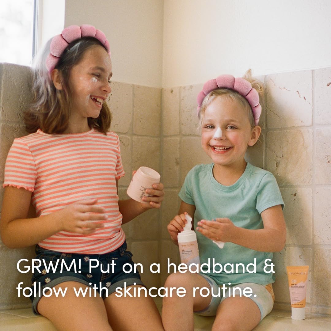 Evereden Daily 1-2-3 Routine Bundle: Clean & Vegan Skin Care Set for Kids - Hydrating & Nourishing Tween Skincare Set with Multi-Vitamin Face Wash, Face Cream, Lotion, & SPF 30 Mineral Sunscreen