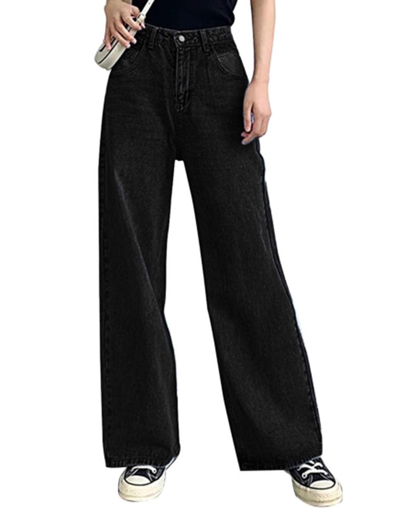 HDLTE Women Wide Leg Jeans High Waist Baggy Jeans for Women Loose Boyfriends Jeans Denim Pants Y2K 90s