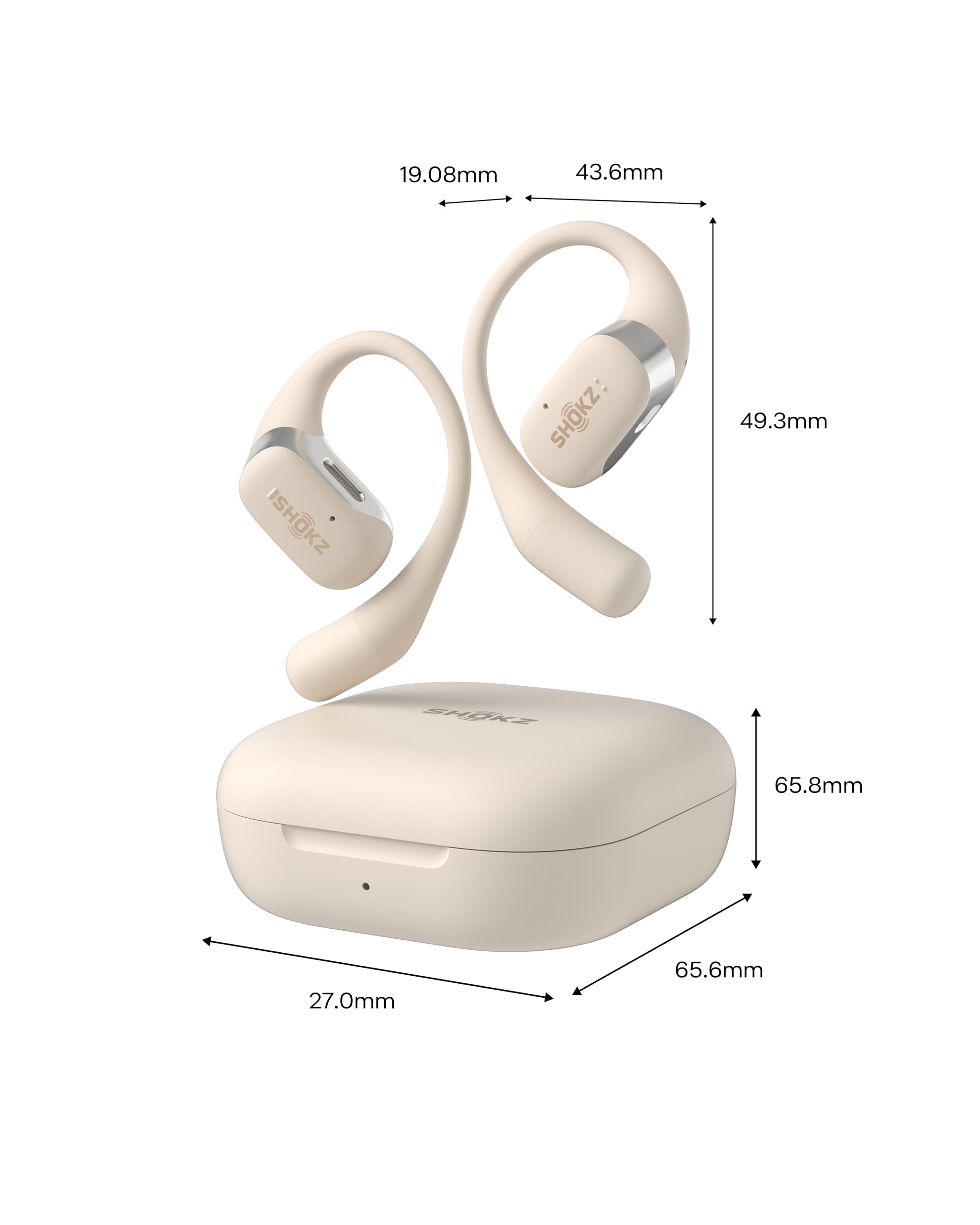 SHOKZ OpenFit - Open-Ear True Wireless Bluetooth Headphones with Microphone, Earbuds with Earhooks, Sweat Resistant, Fast Charging, 28HRS Playtime, Compatible with iPhone & Android,