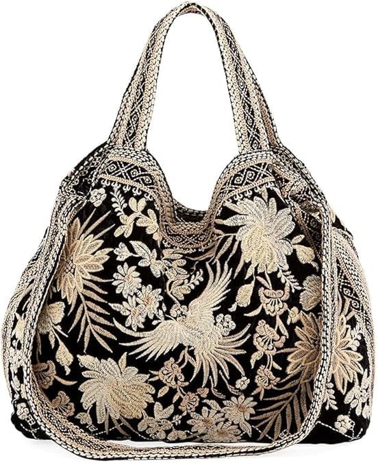 Johnny Was Othilia Black Velvet Cream White Lace Velvet Bag Handbag Purse New