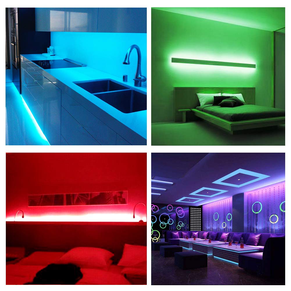 DAYBETTER LED Strip Lights 130ft Lights Strip for Bedroom, Desk, Indoor Room Bedroom Brithday Gifts RGB Decor with Remote and 24V Power Supply
