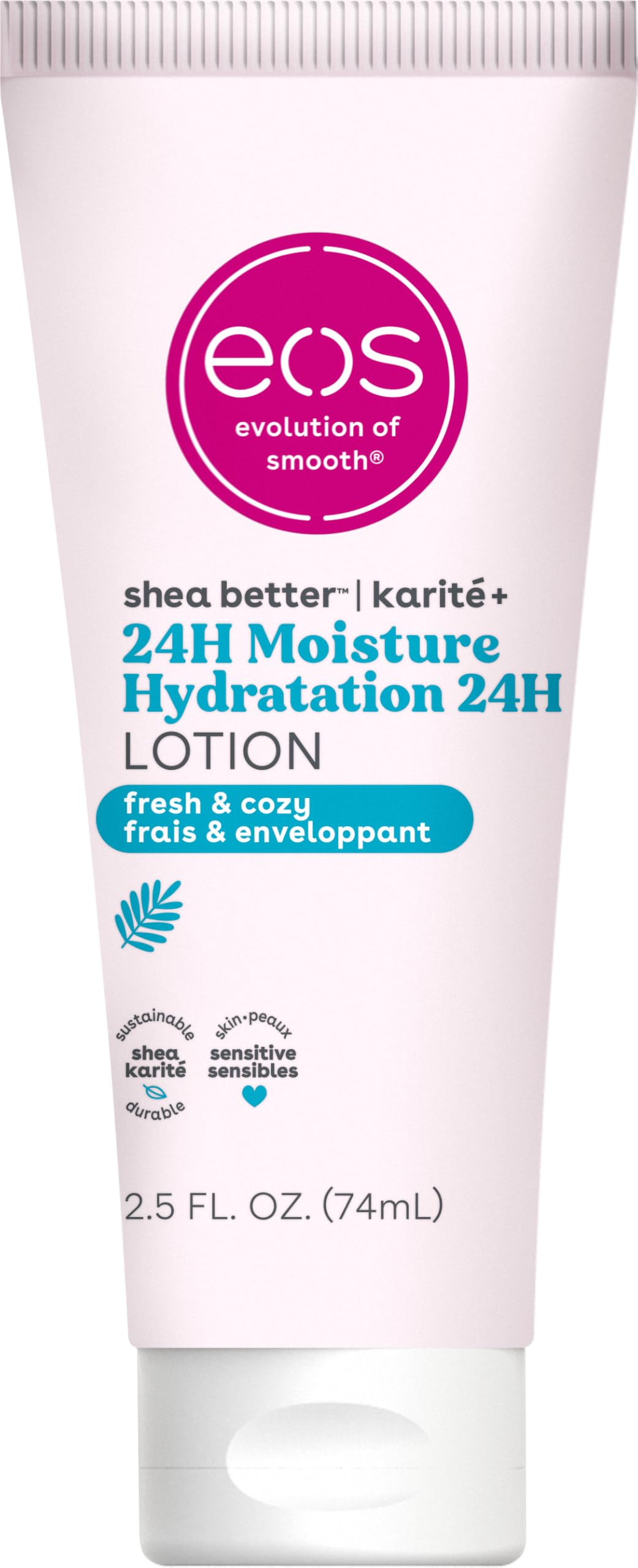 eos Shea Better Body Lotion Pomegranate Raspberry, 24-Hour Moisture Skin Care, Lightweight & Non-Greasy, Natural Shea, Vegan, 16 fl oz