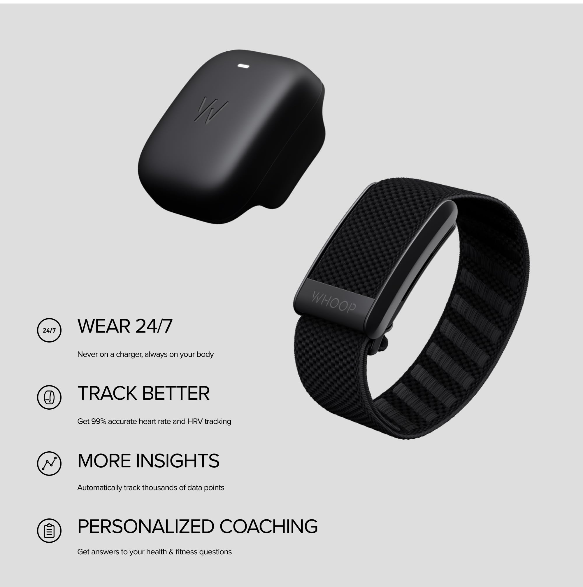 WHOOP 4.0 with 12 Month Subscription – Wearable Health, Fitness & Activity Tracker – Continuous Monitoring, Performance Optimization, Heart Rate Tracking – Improve Sleep, Strain, Recovery, Wellness