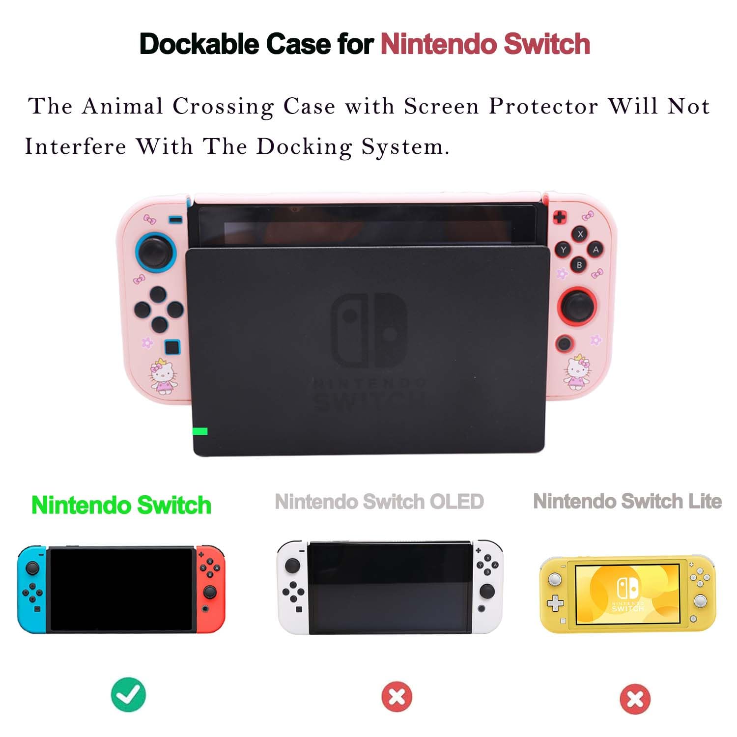 Accessories Bundle for Nintendo Switch Animal Crossing - YOOWA Accessory kit NS Animal Crossing Set with Carrying Case Protective Cover Screen Protector Game Card Holder Play Stand Thumb Grips