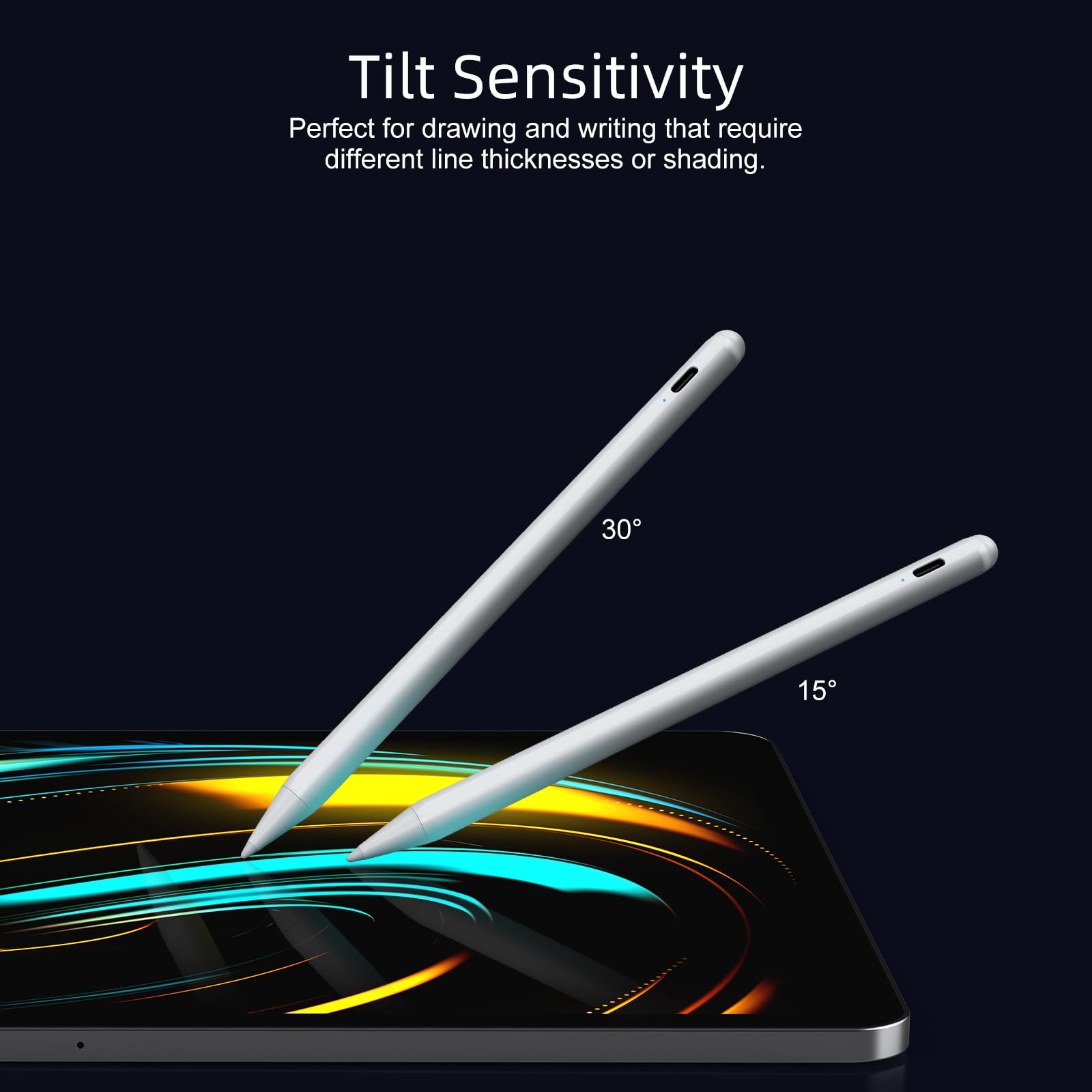 Stylus Pen for iPad 6th-11th Generation-2X Fast Charge Active Pencil Compatible with 2018-2025 Apple iPad Pro 11"/12.9"/M4, iPad Air 3/4/5/M2/M3,iPad mini 5/6 Gen-