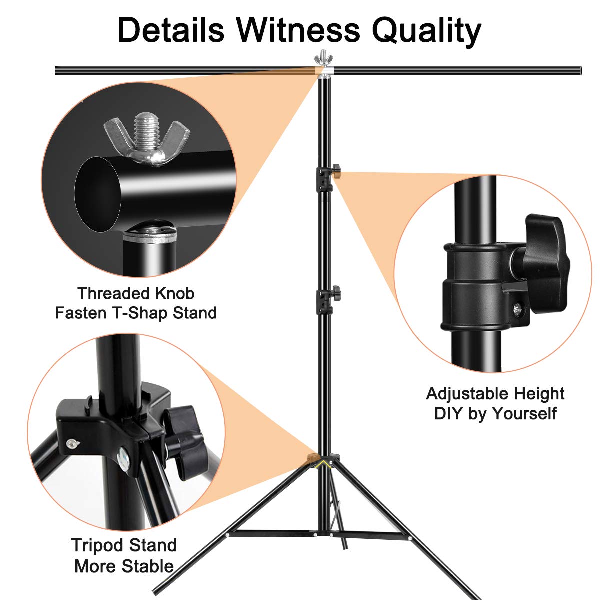 5X6.5ft Green Screen Backdrop with Stand Height Adjusted, Washable, Ironable Green Screen with T-Shape Background Stand Kit with Carrying Bag & Clamps for Streaming, Video, Zooming, Gaming