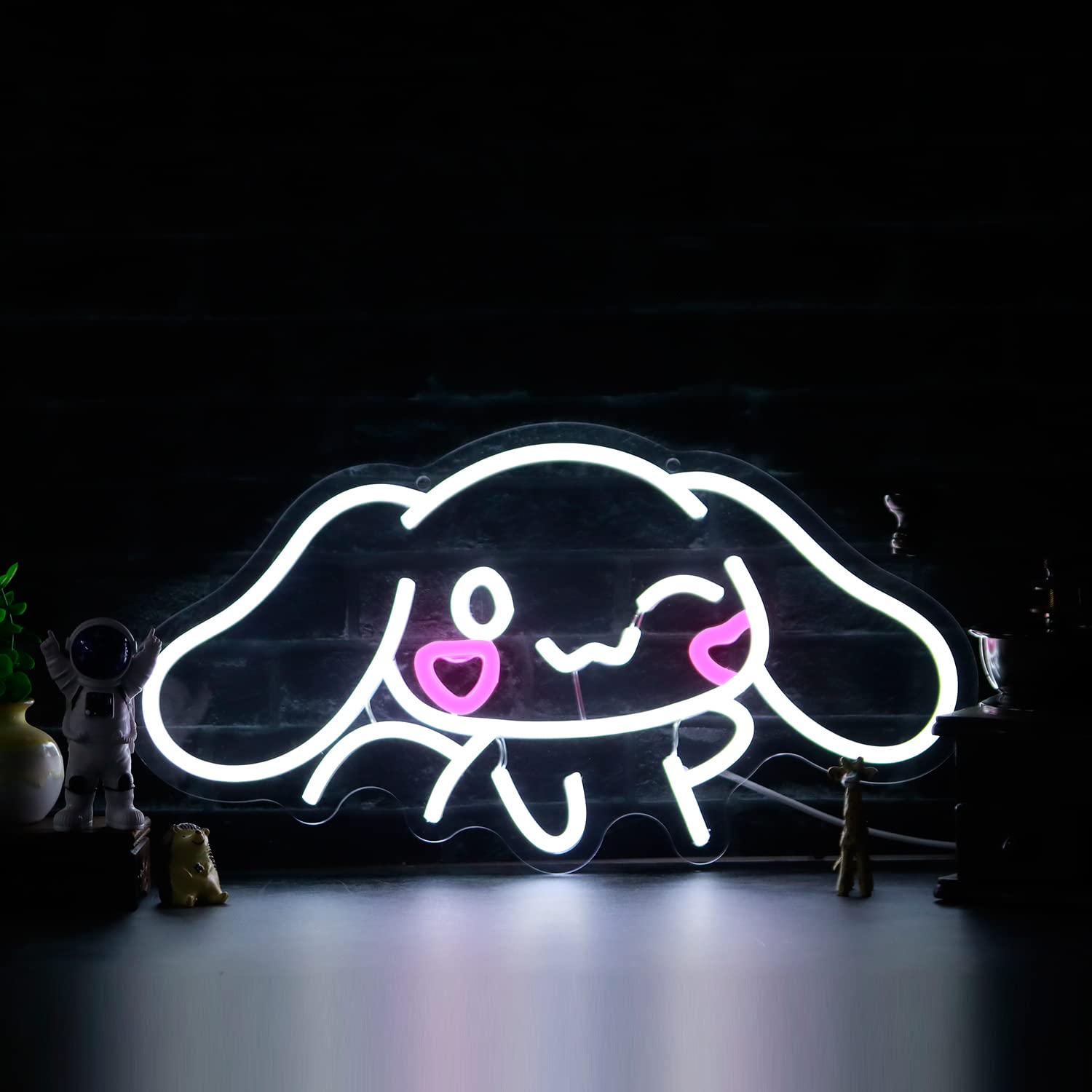 Cinnamoroll Neon Sign USB Powered for Room Decor, Japanese Cartoon Character Dog Dimmable Neon Light Sign for Kids Bedroom Wall Art Birthday Gift 17.5 * 9.5 Inches