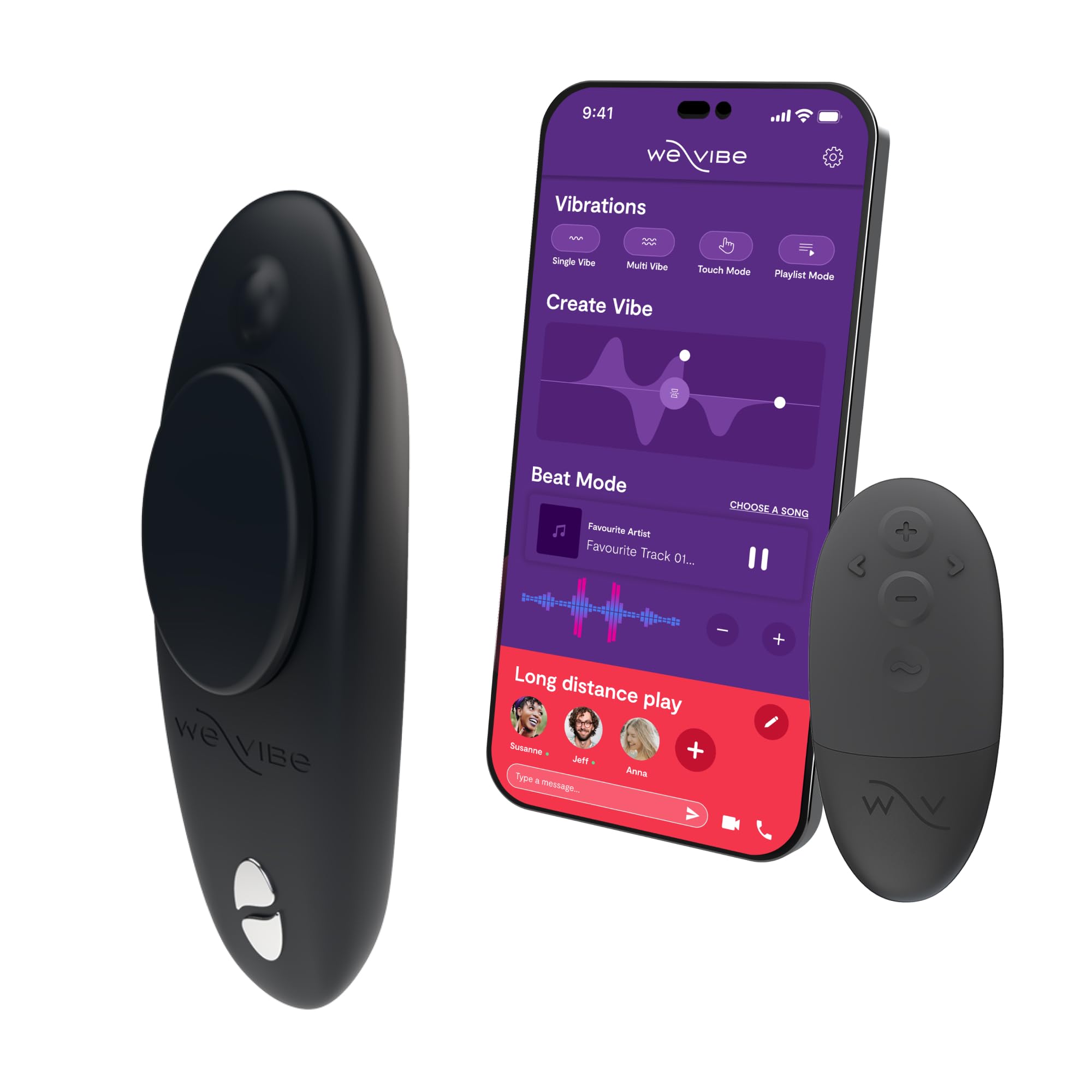 We-Vibe Moxie Wearable Lay On Panty Vibrator | Remote & App Control Vibrating Sex Toy for Couples | Clitoral Stimulator with 10 Intensity Levels | Adult Sexual Pleasure Tools | Waterproof | Aqua