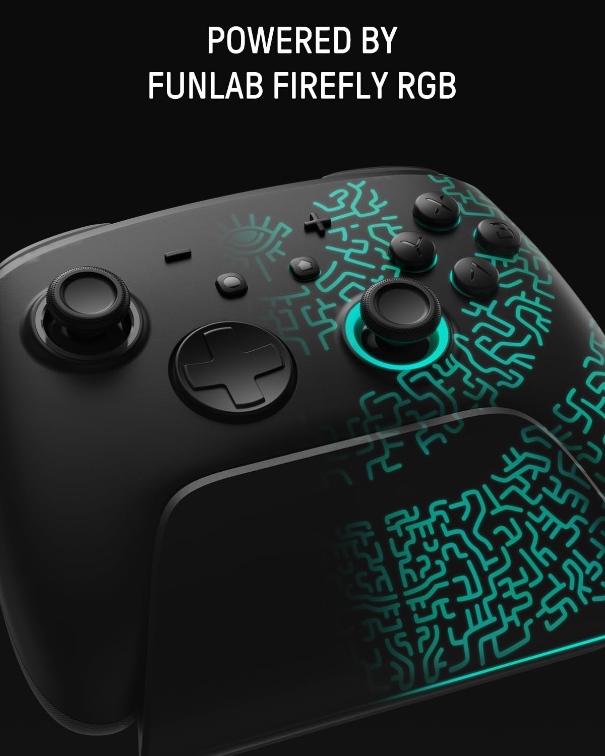 FUNLAB RGB Switch Pro Controller Wireless Compatible with Nintendo/OLED, Hall Effect Switch Controller with Charging Dock, Luminex Bluetooth Control Gamepad with 7 LED Colors/Turbo/App link