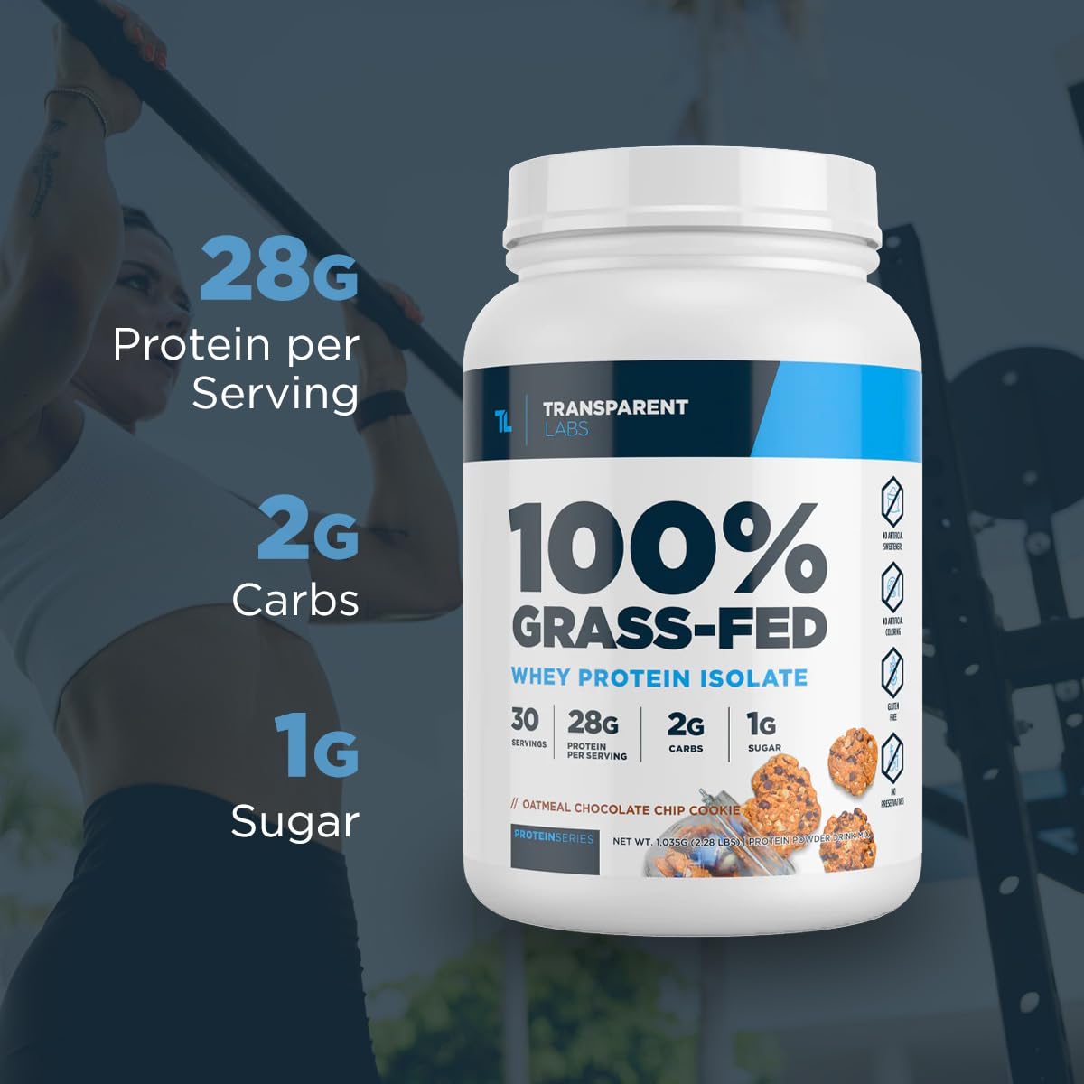 Transparent Labs Grass-Fed Whey Protein Isolate - Naturally Flavored, Gluten Free Whey Protein Powder with 28g of Protein per Serving & 9 Amino Acids - 30 Servings,