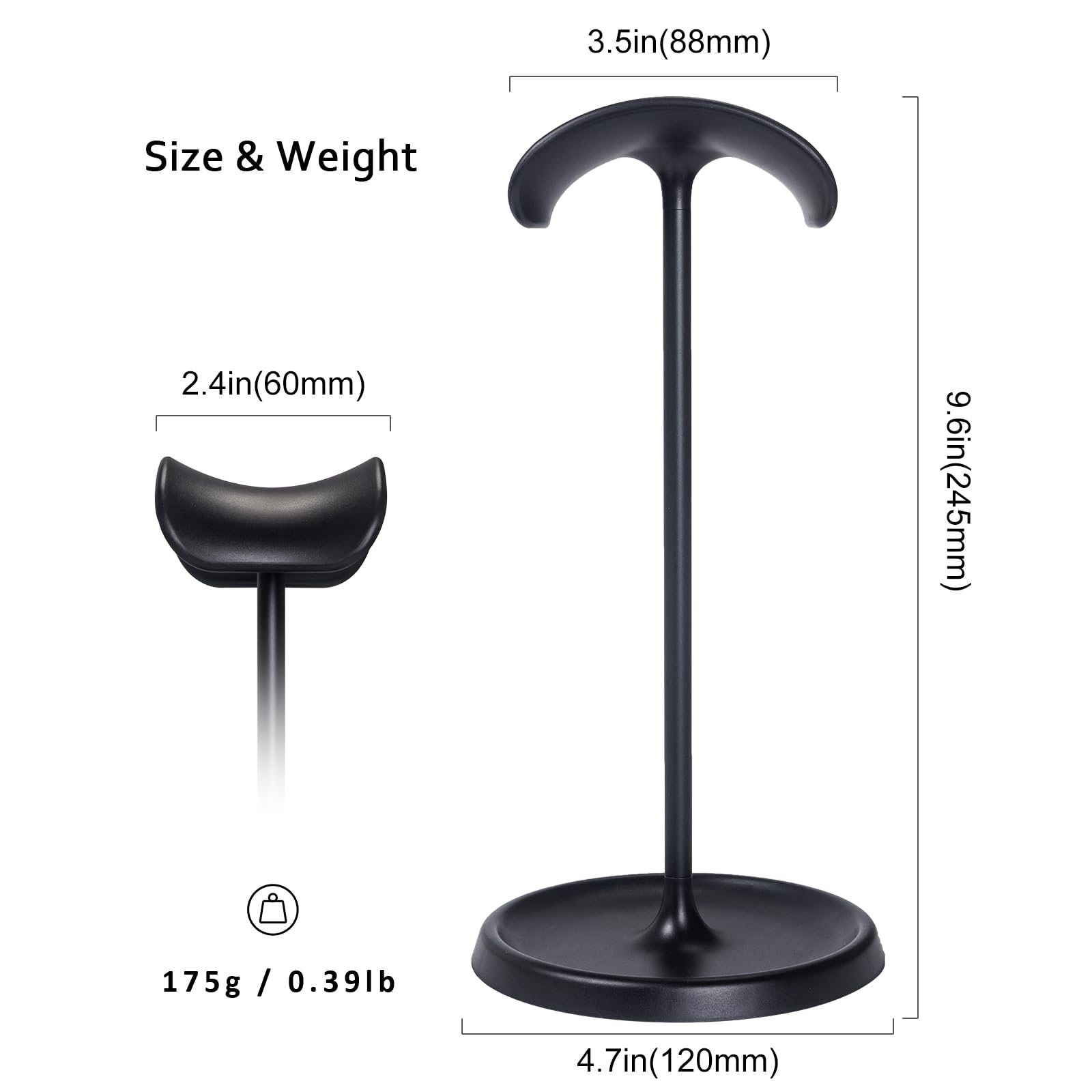 Headphone Stand, Curved Headset Stand with Storage Tray, Heavy Base Gaming Headset Holder for AirPods Max, AirPods, AirPods Pro, Beats, Bose, Sennheiser, Sony and More ()