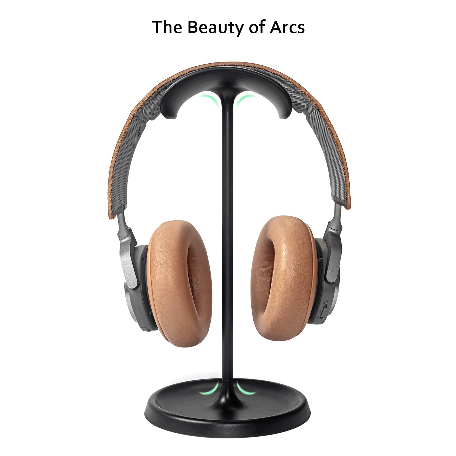 Headphone Stand, Curved Headset Stand with Storage Tray, Heavy Base Gaming Headset Holder for AirPods Max, AirPods, AirPods Pro, Beats, Bose, Sennheiser, Sony and More ()