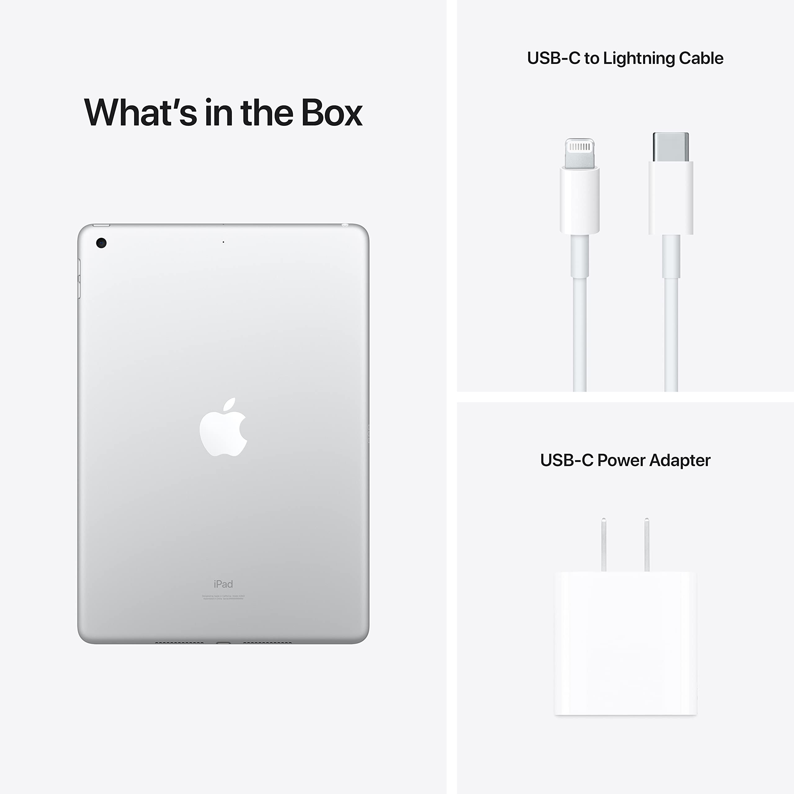 Apple iPad (9th Generation): with A13 Bionic chip, 10.2-inch Retina Display, 64GB, Wi-Fi, 12MP front/8MP Back Camera, Touch ID, All-Day Battery Life – Space Gray: WiFi 256GB Silver With AppleCare+ (2 Years)