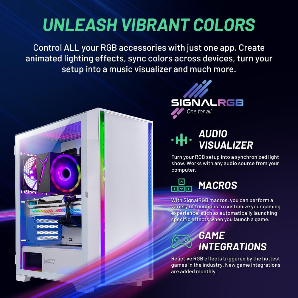 Skytech Gaming Shadow Gaming PC Desktop – Intel Core i7 13700F 2.1 GHz, NVIDIA RTX 4060, 1TB NVME SSD, 16GB DDR4 RAM 3200, 600W Gold PSU, 360mm AIO, 11AC Wi-Fi, Windows 11 Home 64-bit,Black