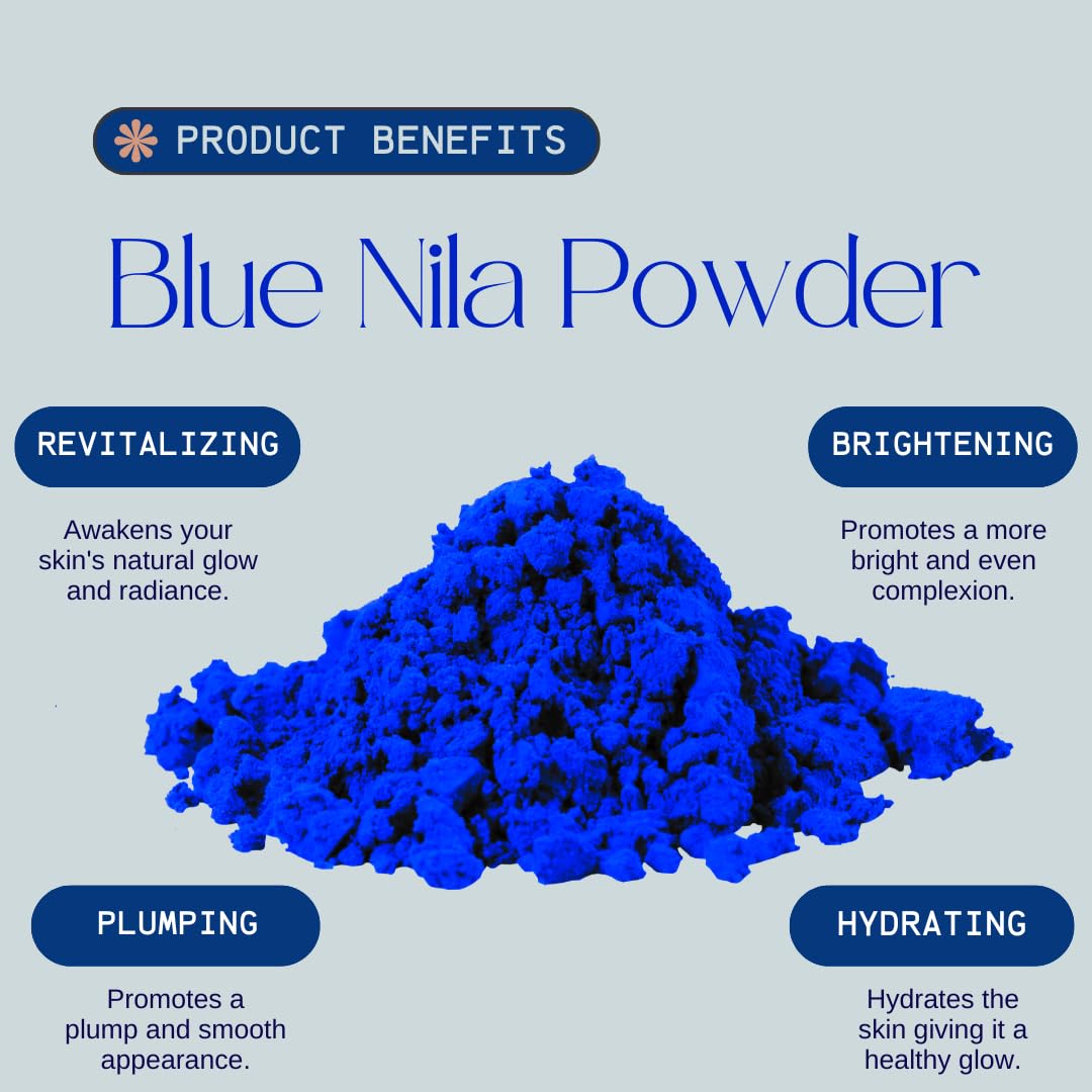 MOROCCAN MCHICHA Moroccan Blue Nila Powder for Nila Mask with Instructions, Moroccan Skin Care, 30 grams