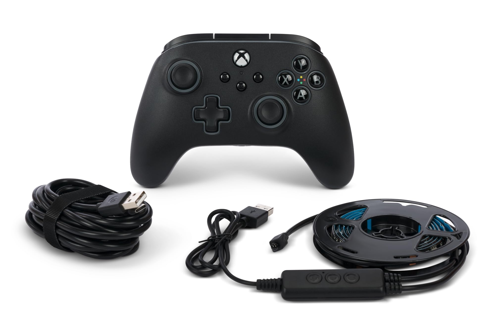 PowerA Advantage Wired Controller for Xbox Series X|S with Lumectra - Black, gamepad, wired video game controller, gaming controller, works with Xbox One and Windows 10/11, officially licensed