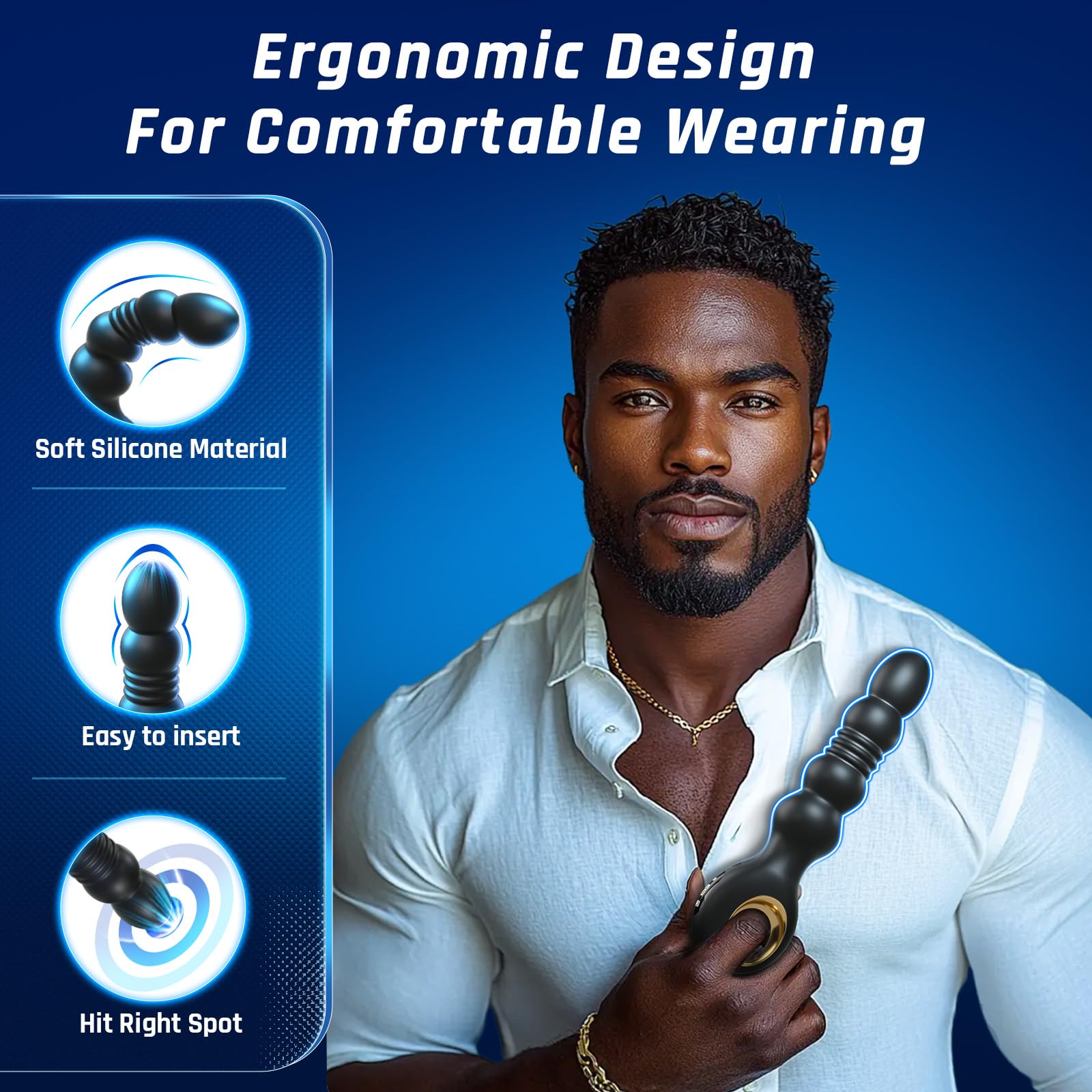 BEISAR Prostate Massager Anal Vibrator Thrusting Vibrating 7 Modes with Cock Ring Anal Plug Anal Sex Toys P Spot Massager Male Sex Toys for Men Enema Dildos Women Couples Remote Control Anal Beads