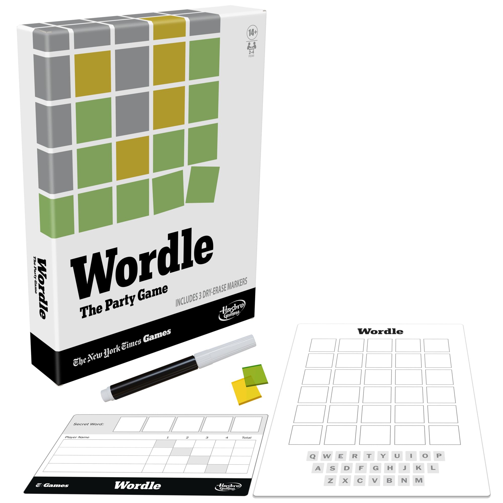 Hasbro Gaming Wordle The Party Game for 2-4 Players, Official Wordle Board Game Inspired by New York Times, Games for Ages 14+, Word Games