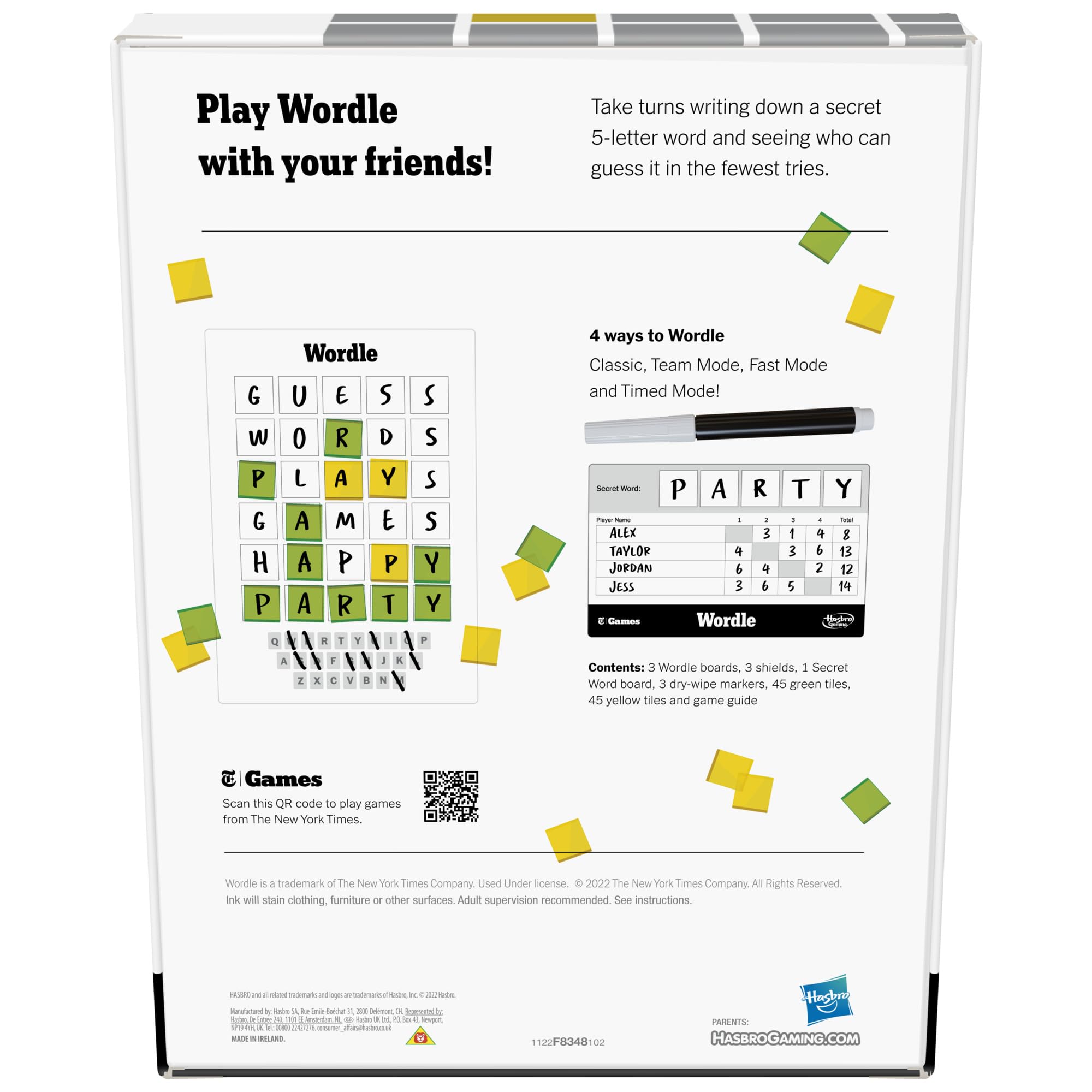 Hasbro Gaming Wordle The Party Game for 2-4 Players, Official Wordle Board Game Inspired by New York Times, Games for Ages 14+, Word Games