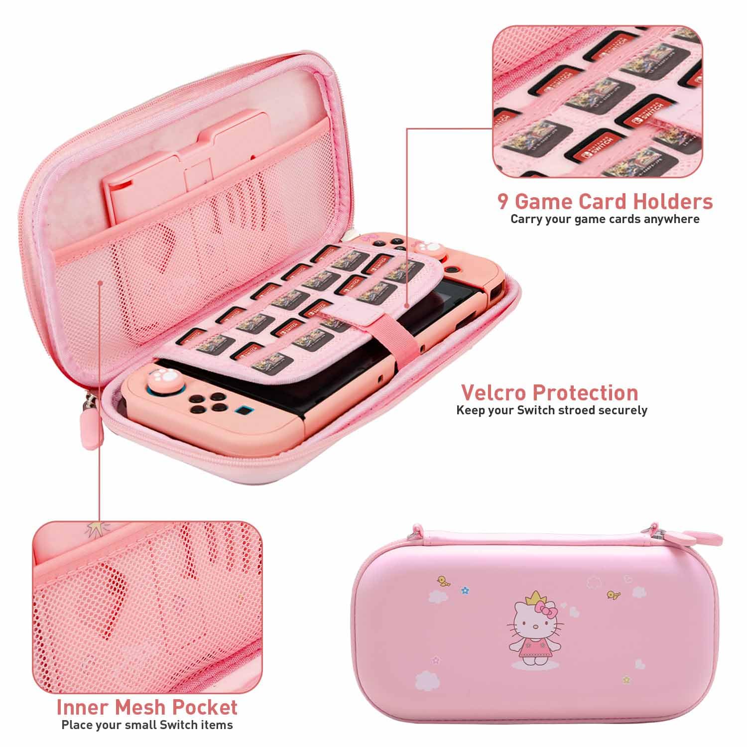 Accessories Bundle for Nintendo Switch Animal Crossing - YOOWA Accessory kit NS Animal Crossing Set with Carrying Case Protective Cover Screen Protector Game Card Holder Play Stand Thumb Grips