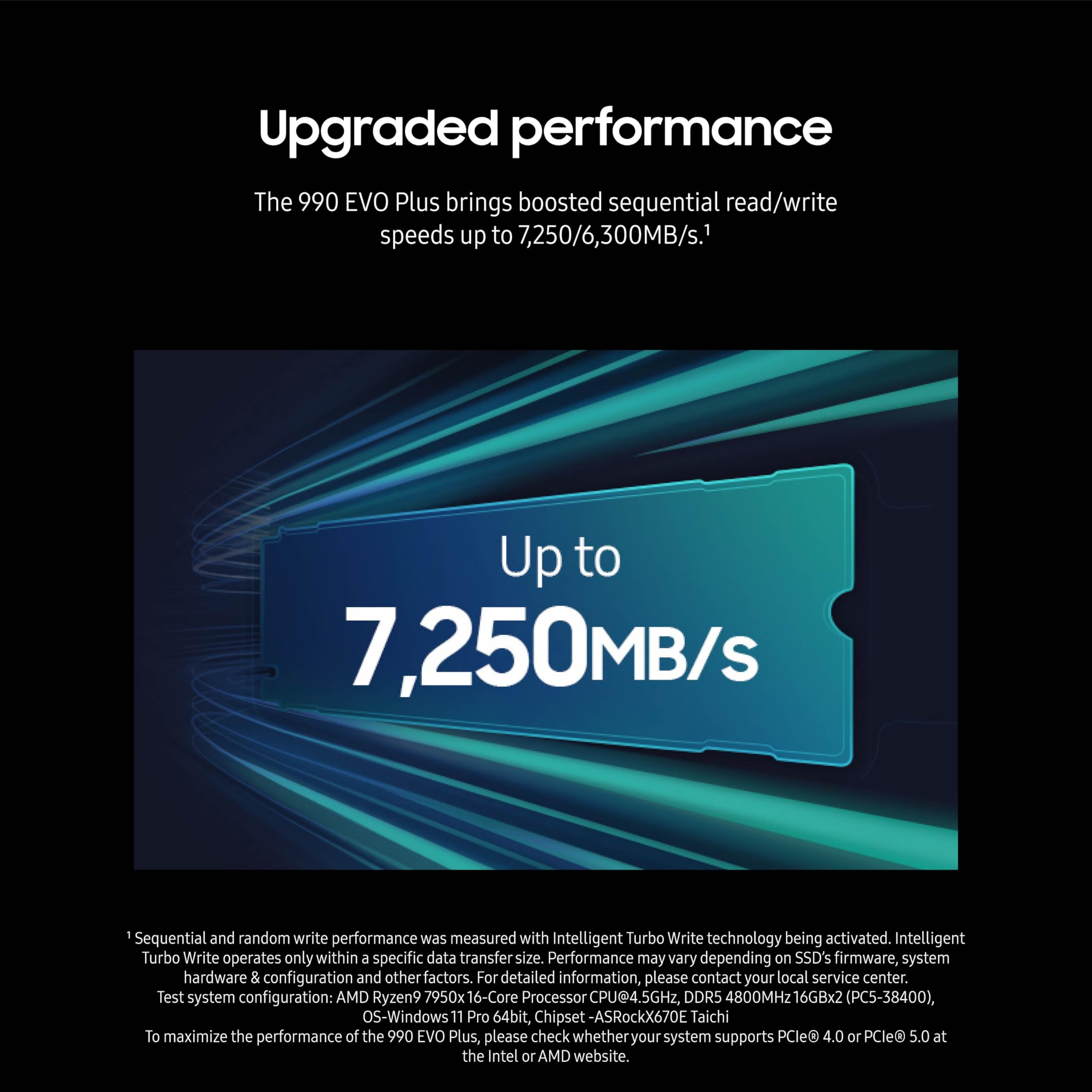 SAMSUNG 990 EVO SSD 1TB, PCIe Gen 4x4, Gen 5x2 M.2 2280 NVMe Internal Solid State Drive, Speeds Up to 5,000MB/s, Upgrade Storage for PC Computer, Laptop, MZ-V9E1T0B/AM, Black