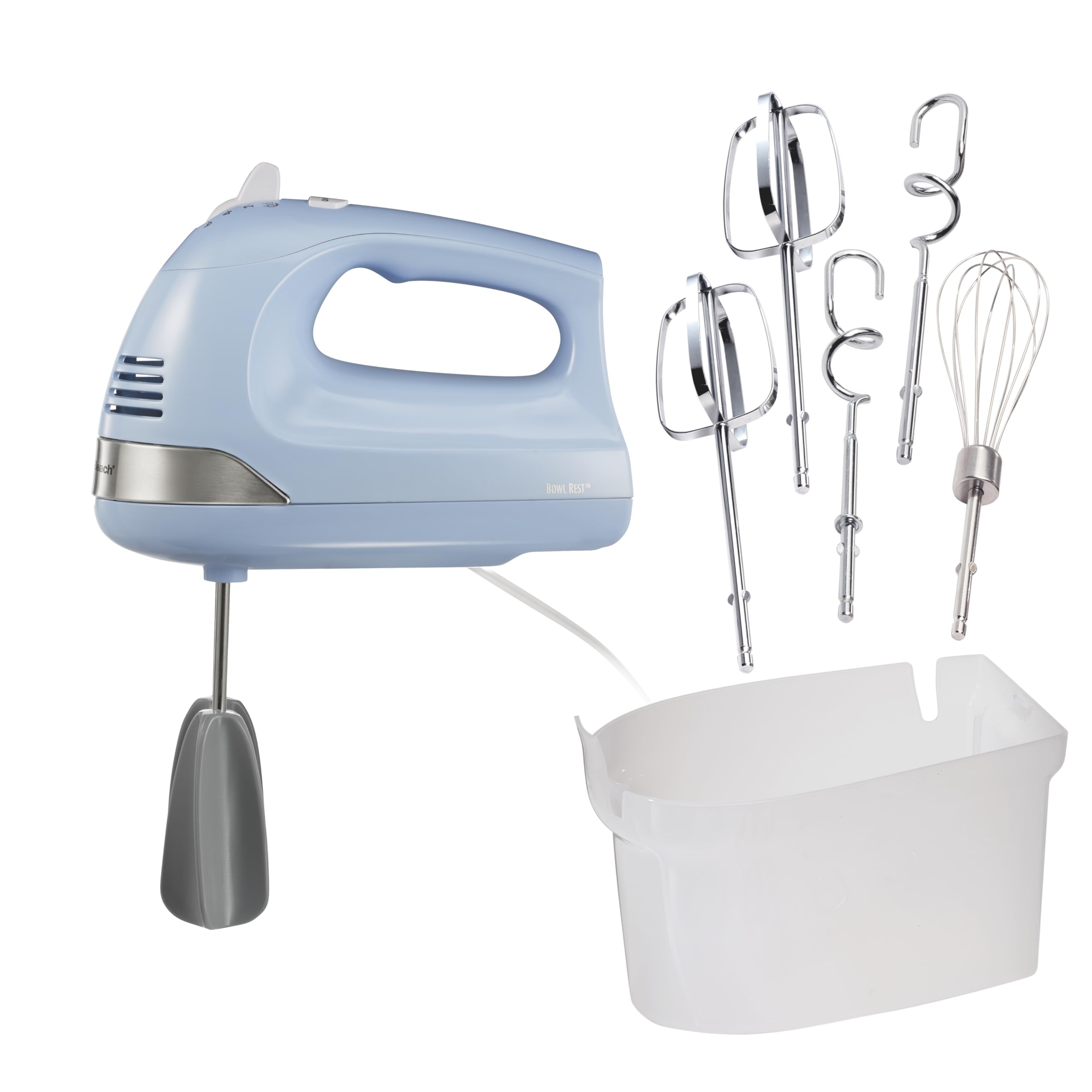 Hamilton Beach 6-Speed Electric Hand Mixer with Whisk, Dough Hooks and Easy Clean Beaters, Powerful 275 Watt Motor, Snap-On Storage Case,