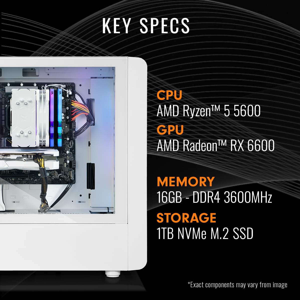 Thermaltake LCGS Quartz i460 R4 Gaming Desktop (Intel Core™ i5-13400F, 3600Mhz 16GB RGB Memory, NVIDIA GeForce® RTX 4060, 1TB NVMe M.2) S2QT-B66R-460-LCS