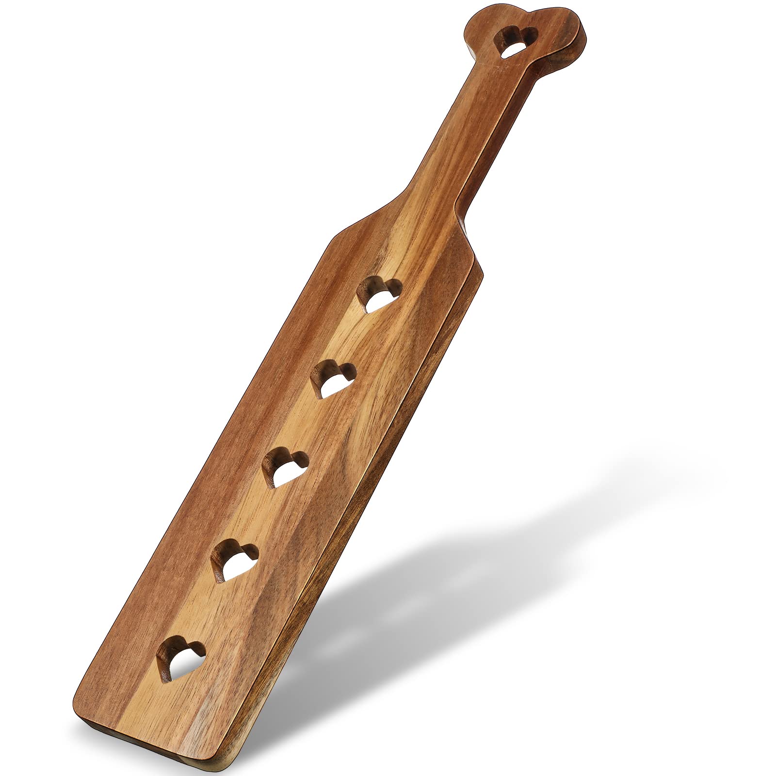 Baderke Valentine Wooden Paddle with Airflow Holes 13.4 Inch Acacia Fraternity or Sorority Greek Wood Paddle Solid Thick Lightweight with Smooth Surface